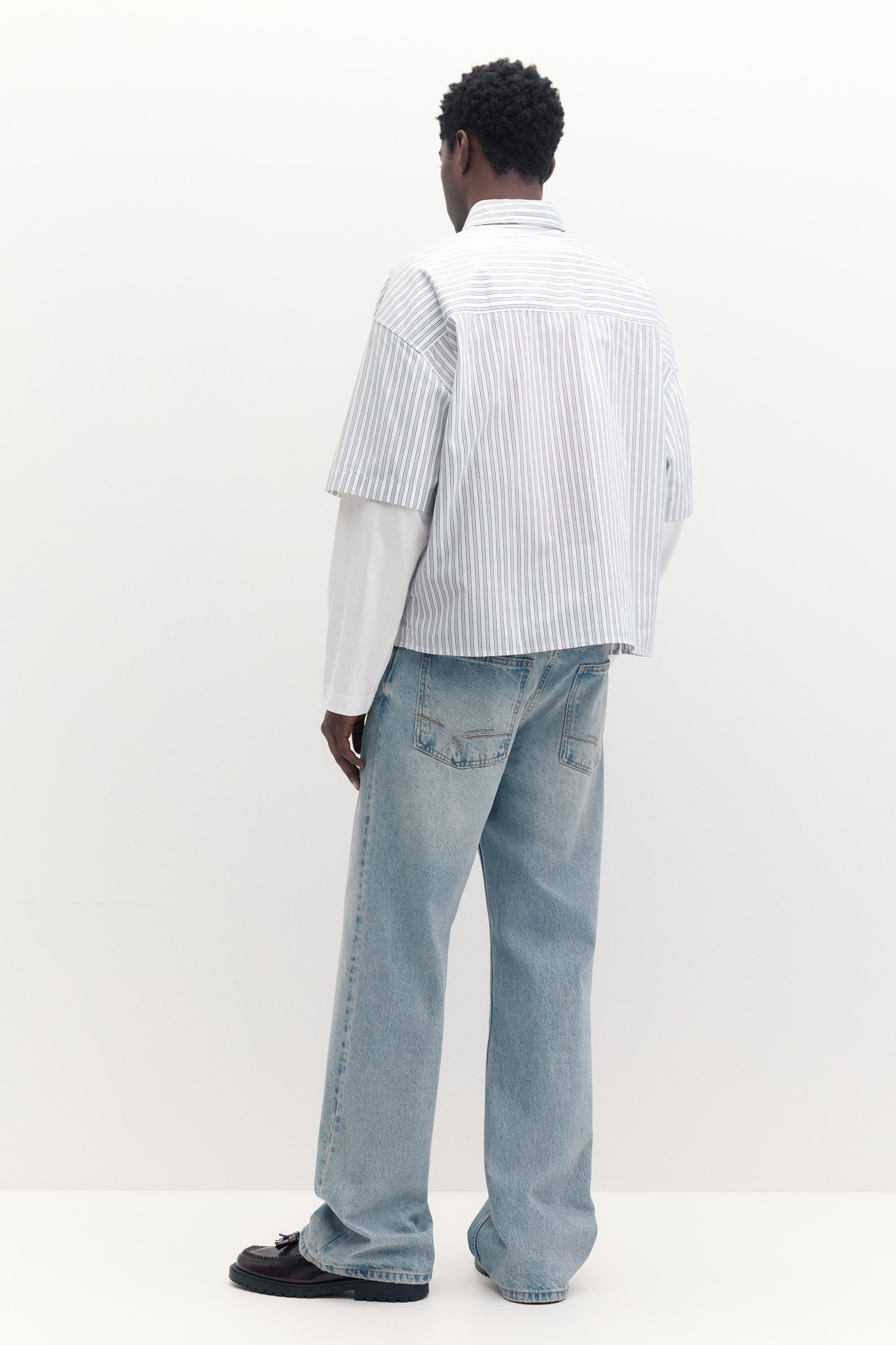 Çift kollu grafik detaylı gömlek - Görsel 5