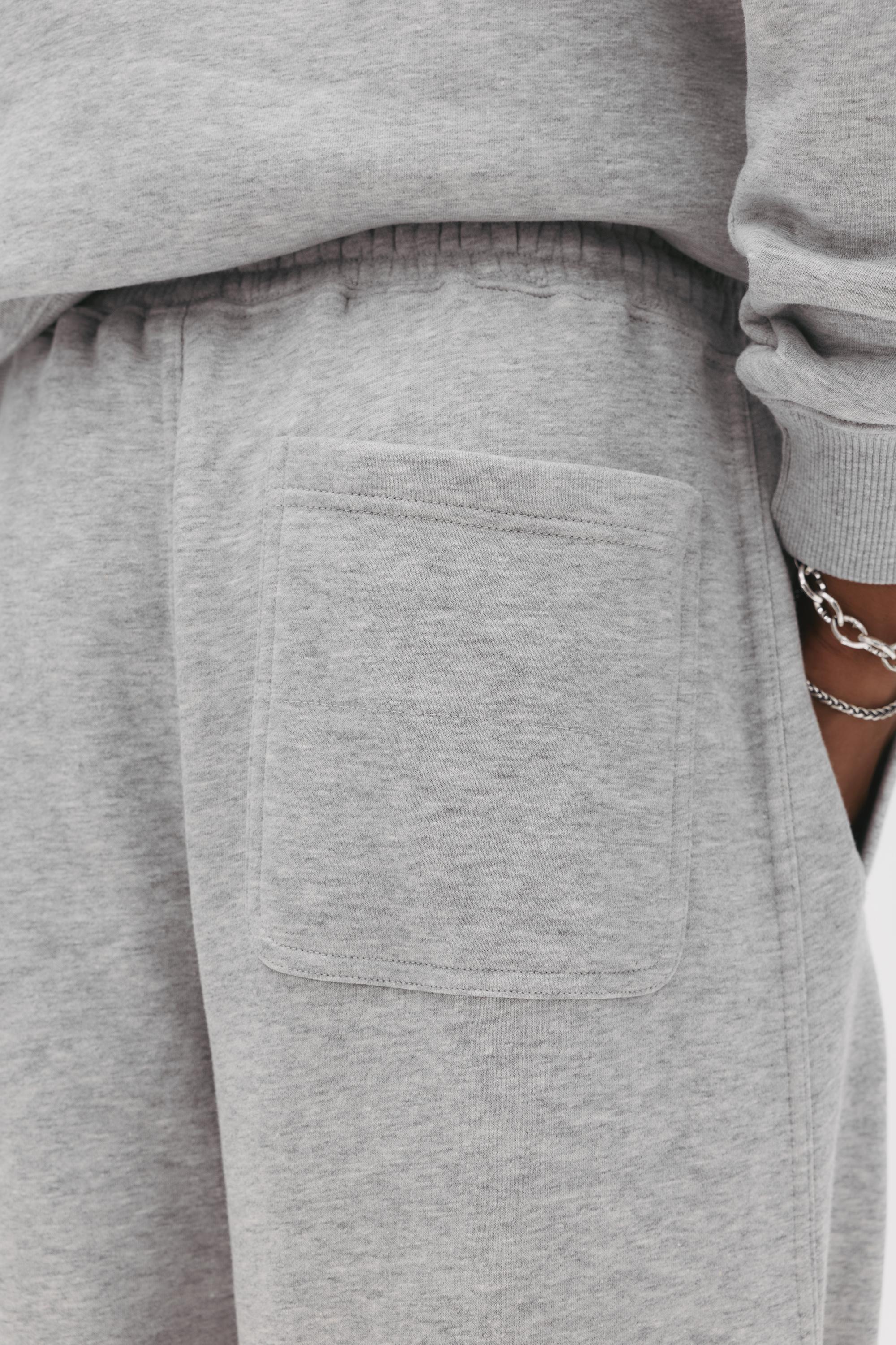 Basic baggy tracksuit bottoms — Grey marl