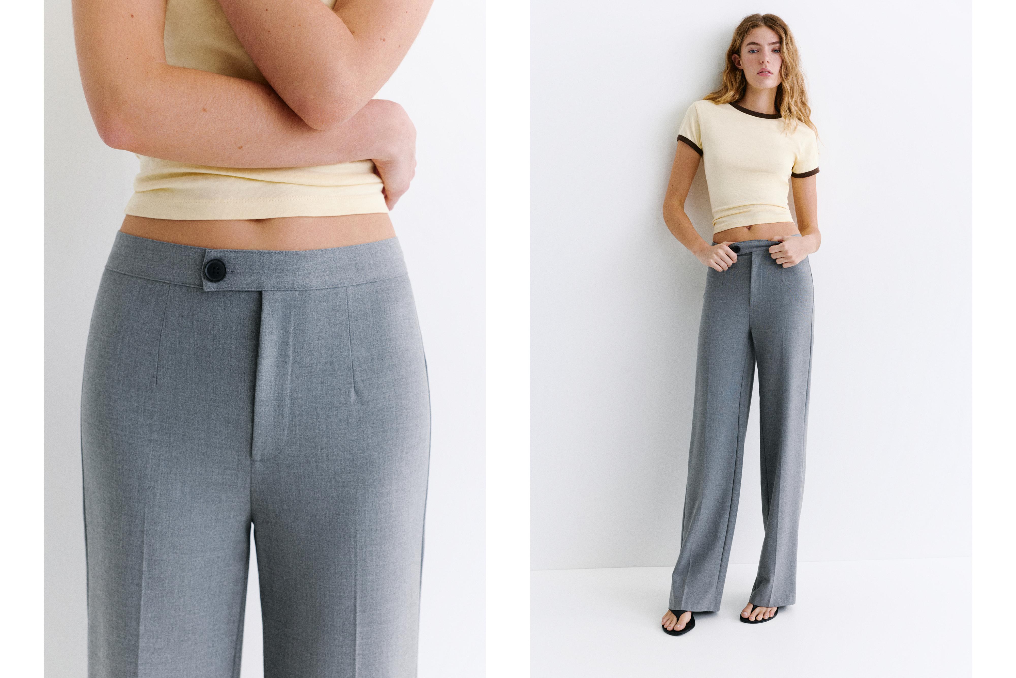 Straight-leg darted trousers — Medium grey