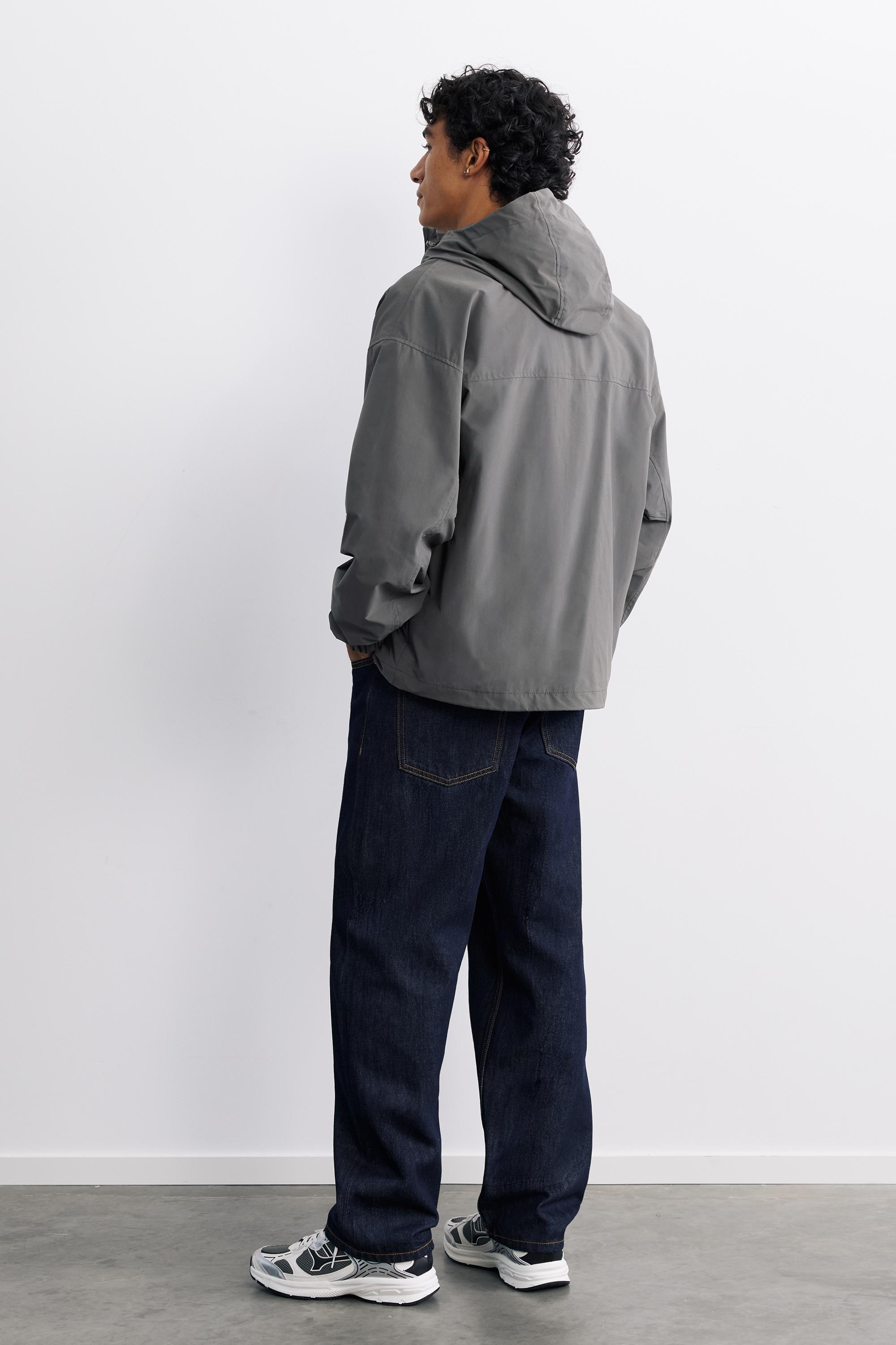 Lightweight hooded raincoat — Anthracite grey