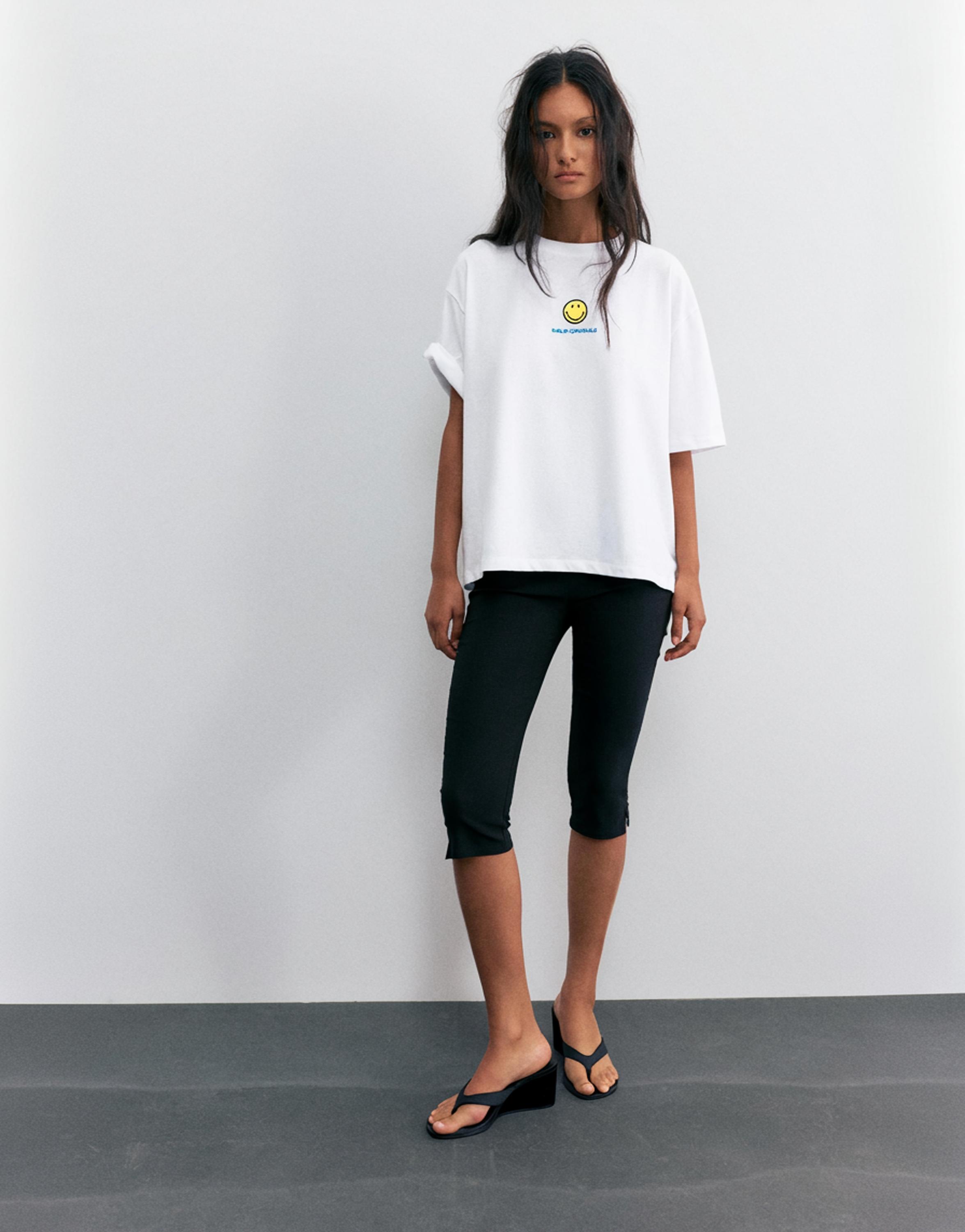 Smiley Yin Yang T-shirt — White