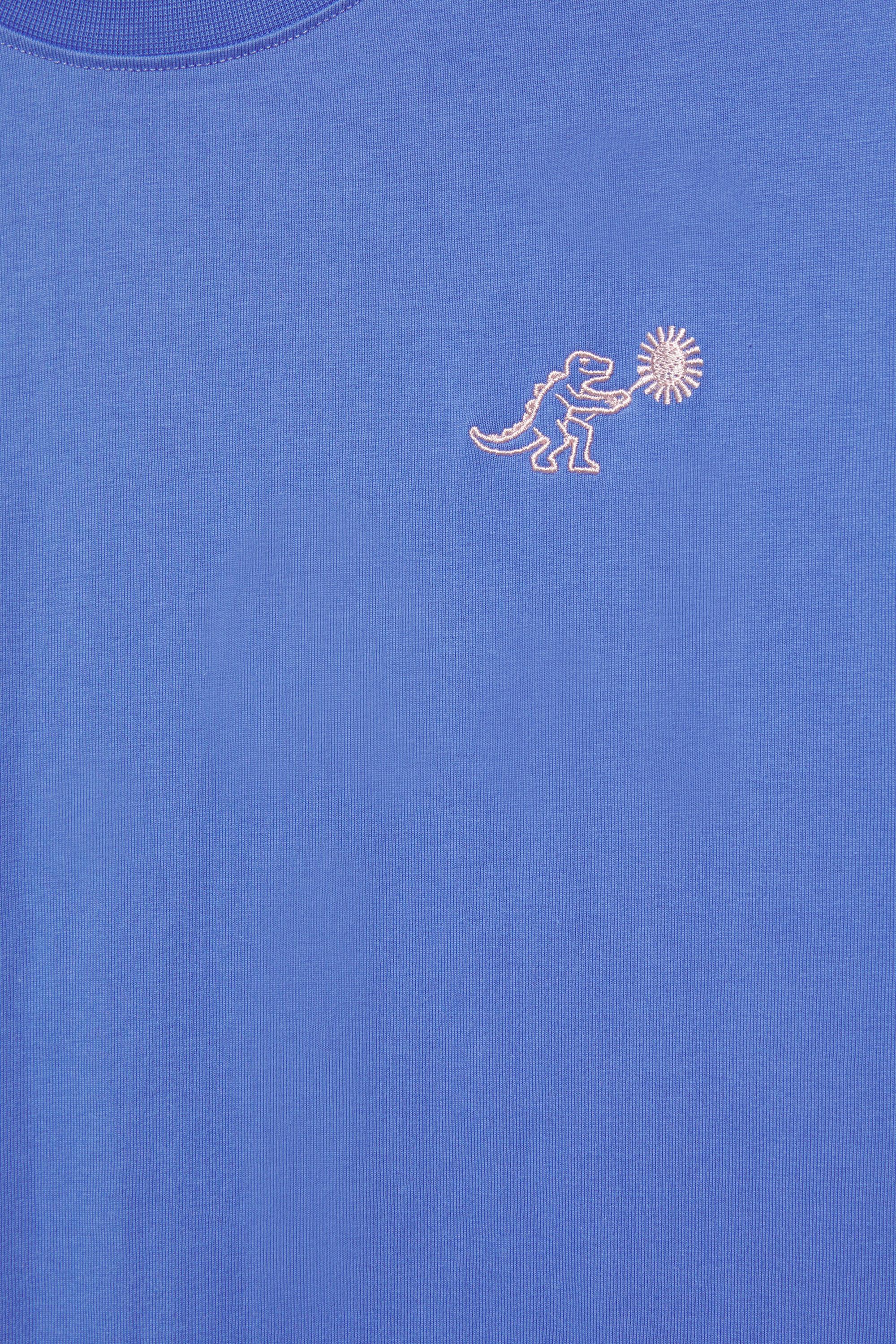 Relaxed fit textured graphic T-shirt — Deep blue