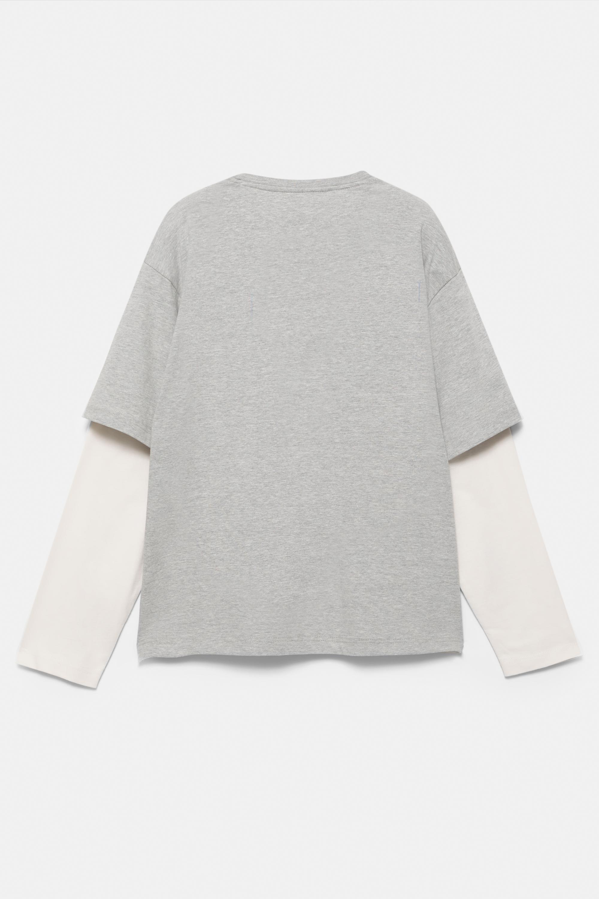 Çift kollu yama detaylı t-shirt - Görsel 4