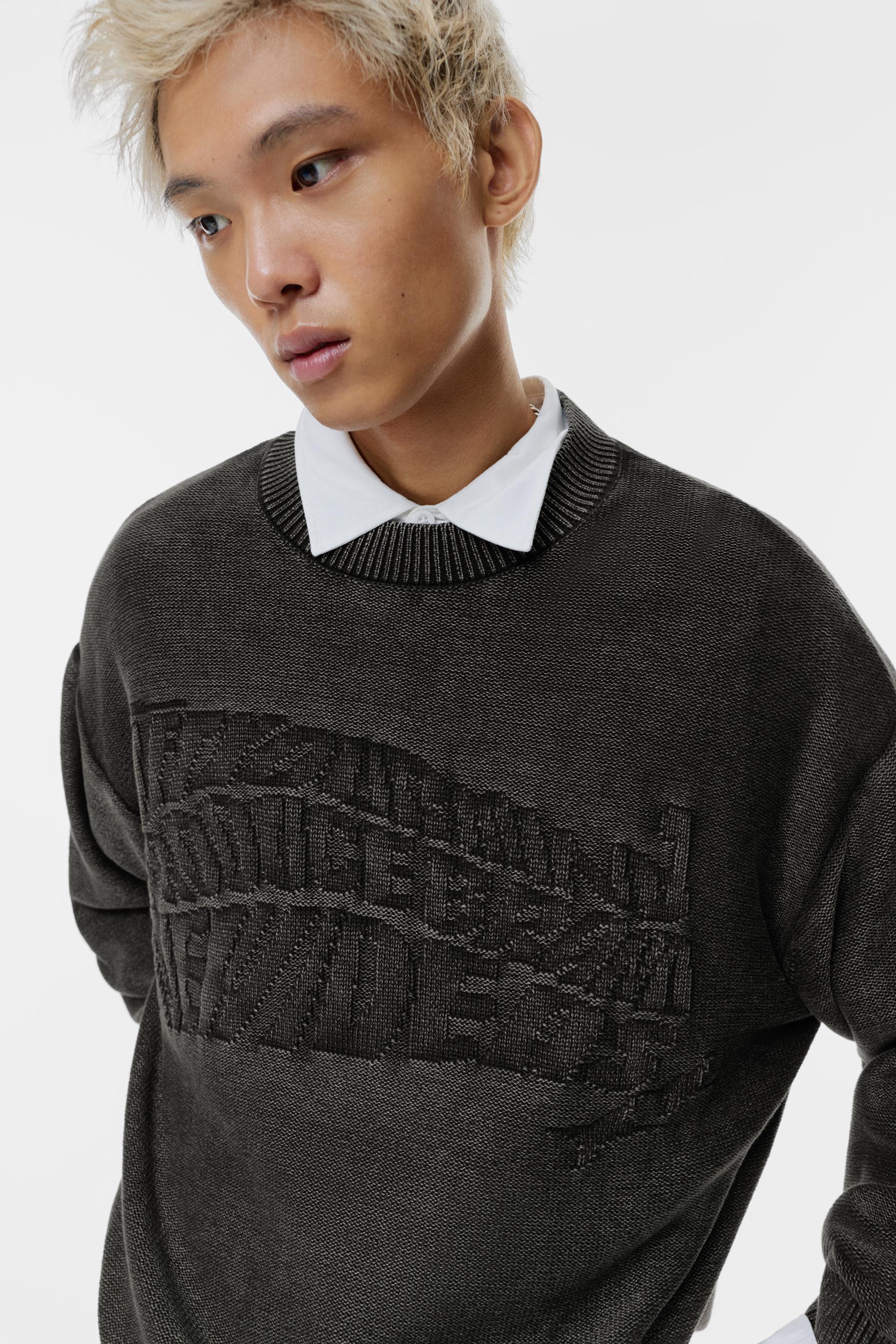 Stwd-Pullover Mit Acid-Wash-Effekt