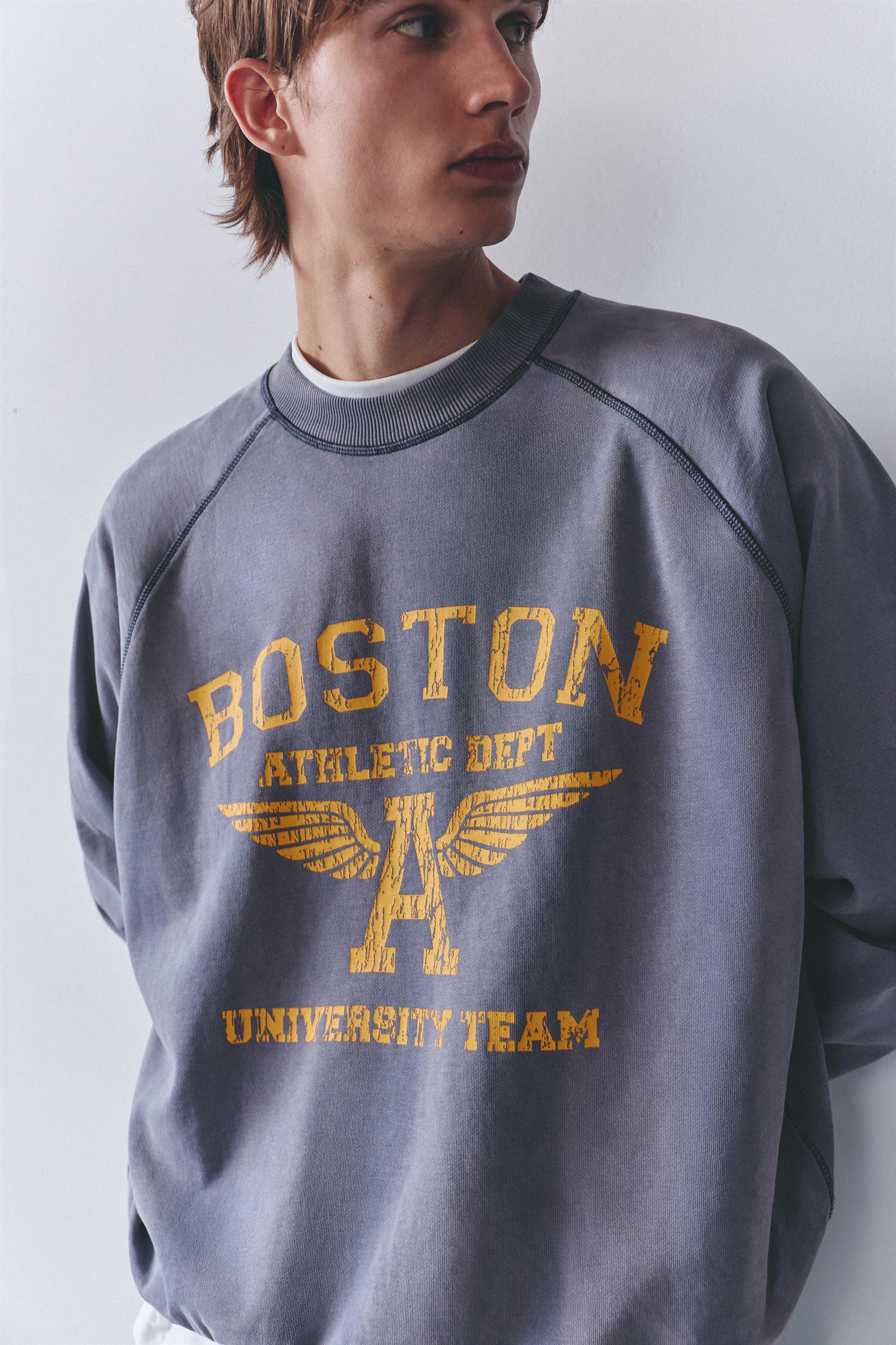 Boston round neck sweatshirt — Blue