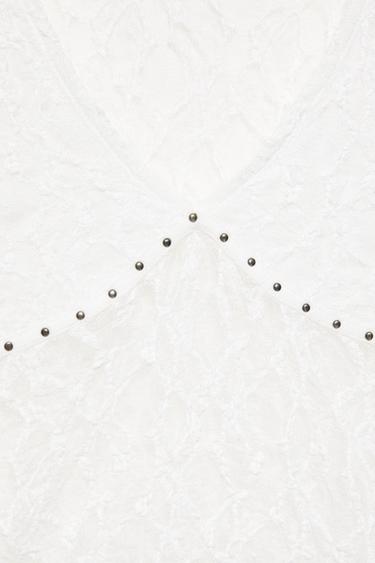 Studded lace T-shirt — White 9