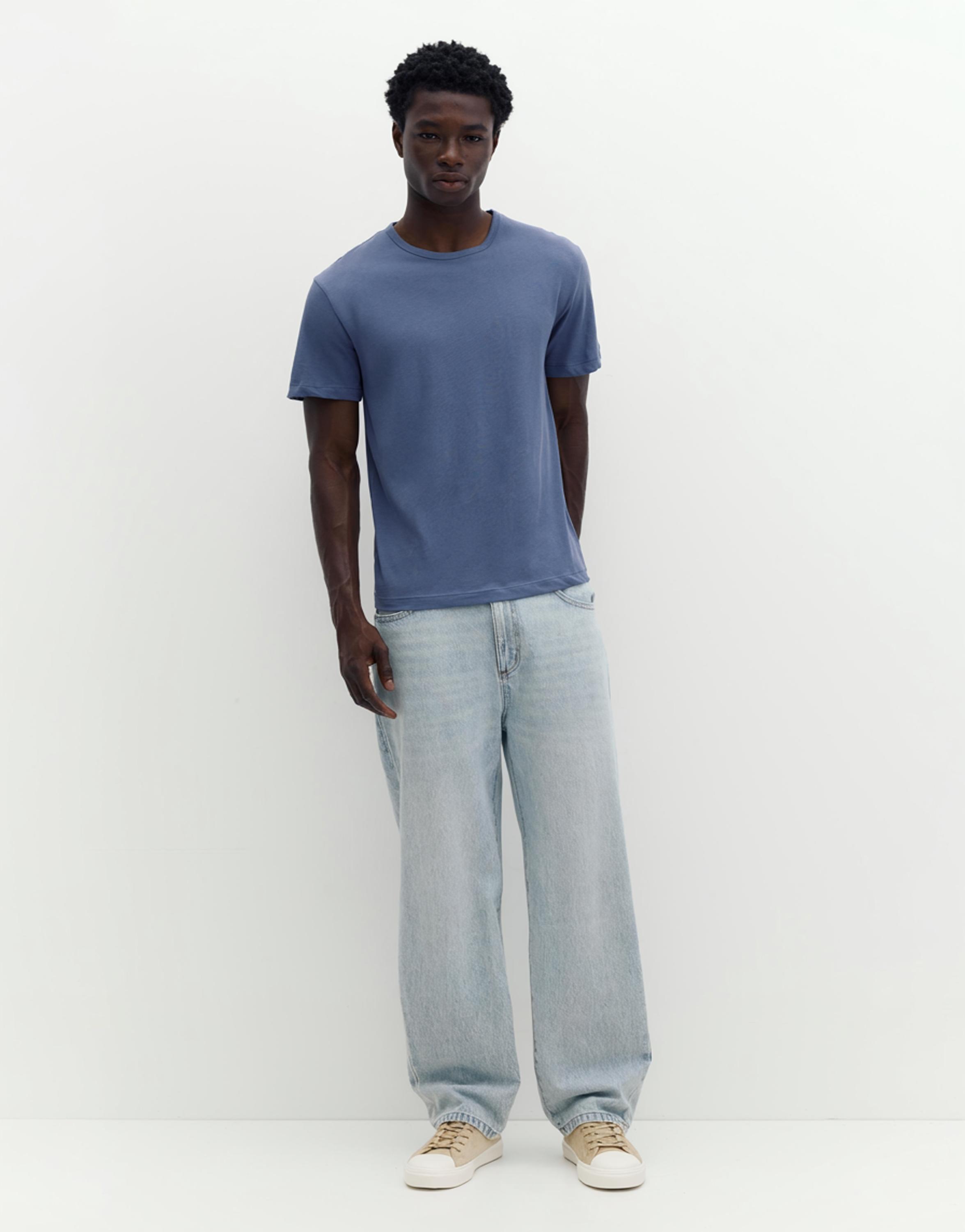 Slim fit basic T-shirt — Blue