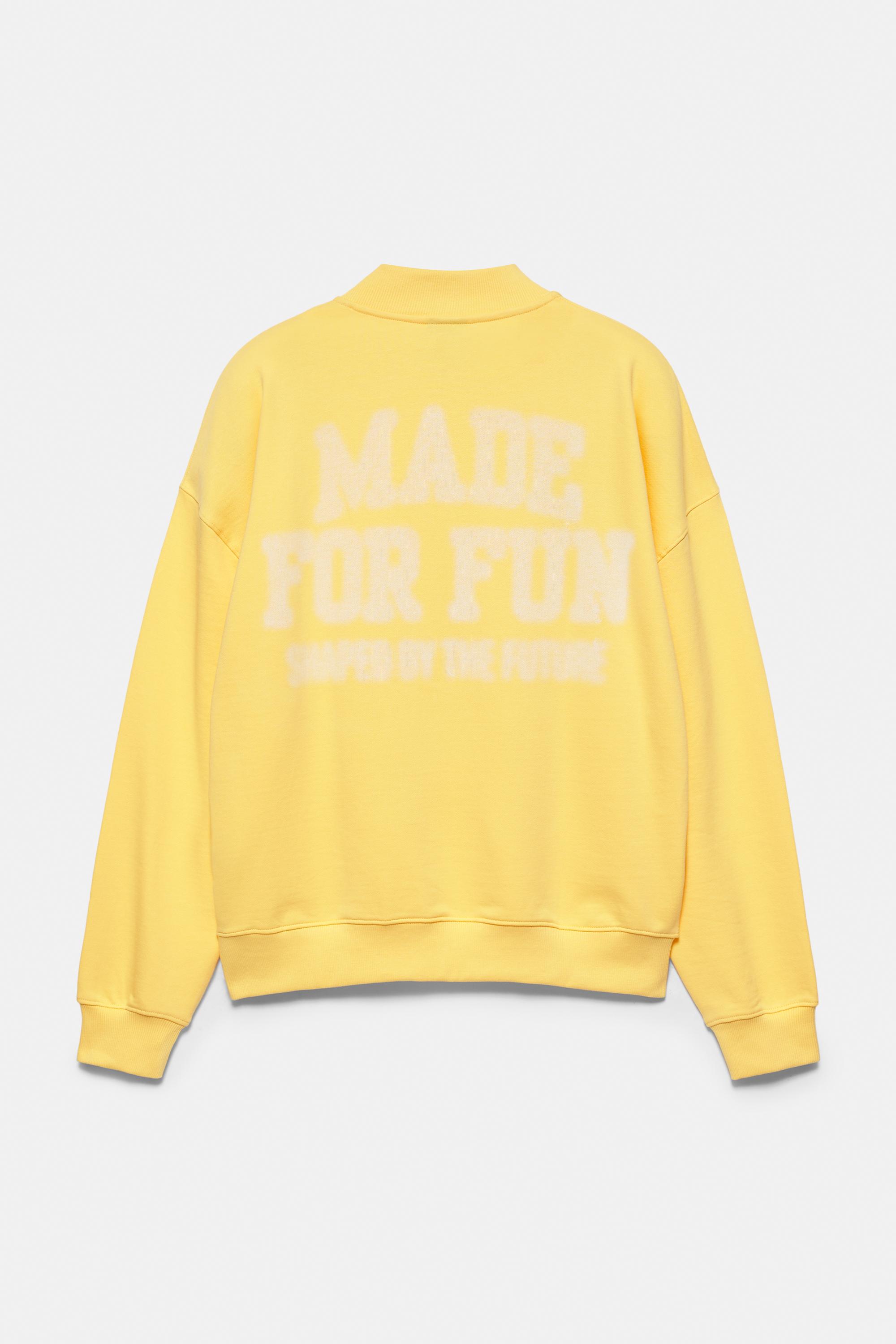 Graphic quarter-zip sweatshirt — Yellow