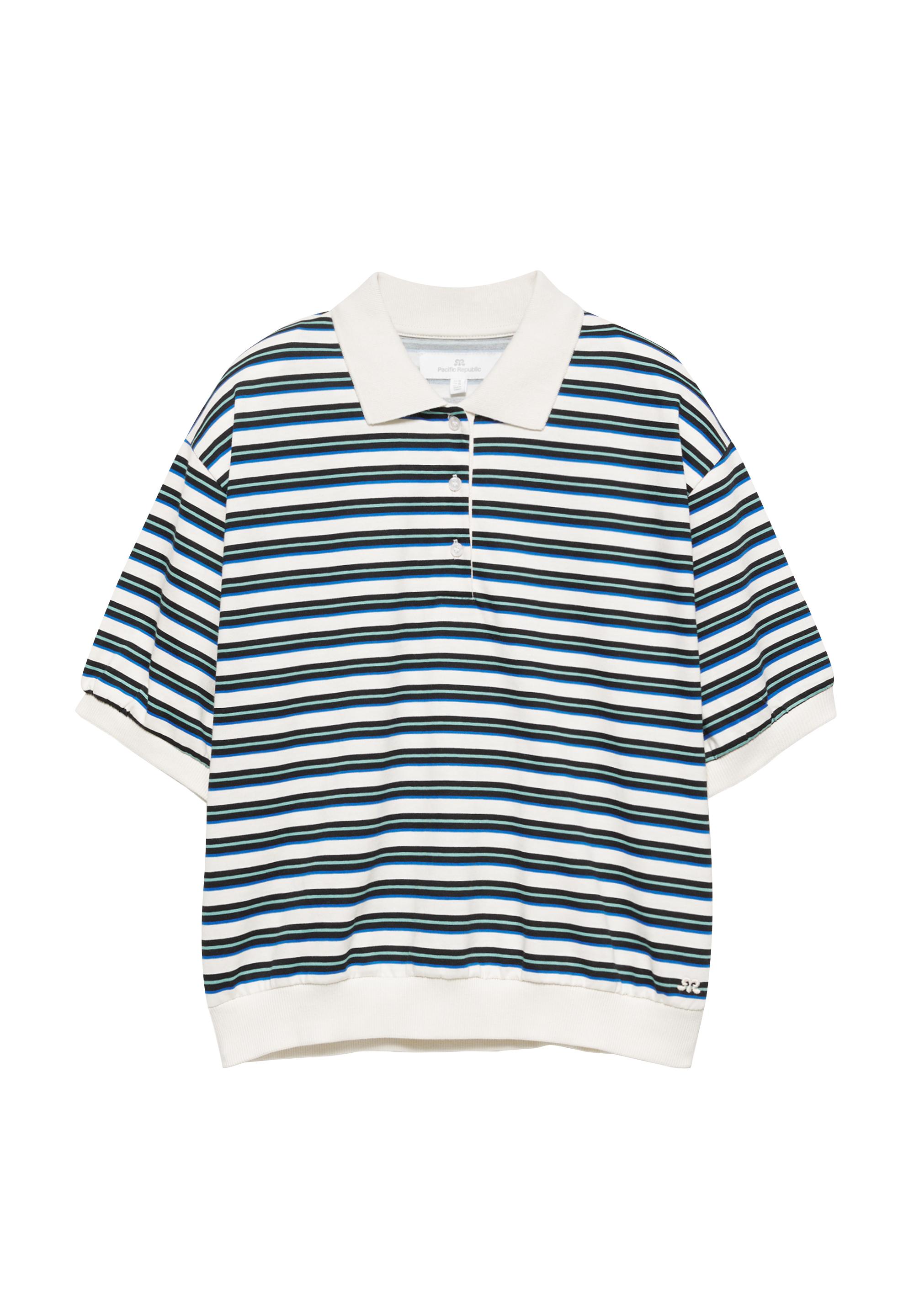Striped polo shirt — Ecru