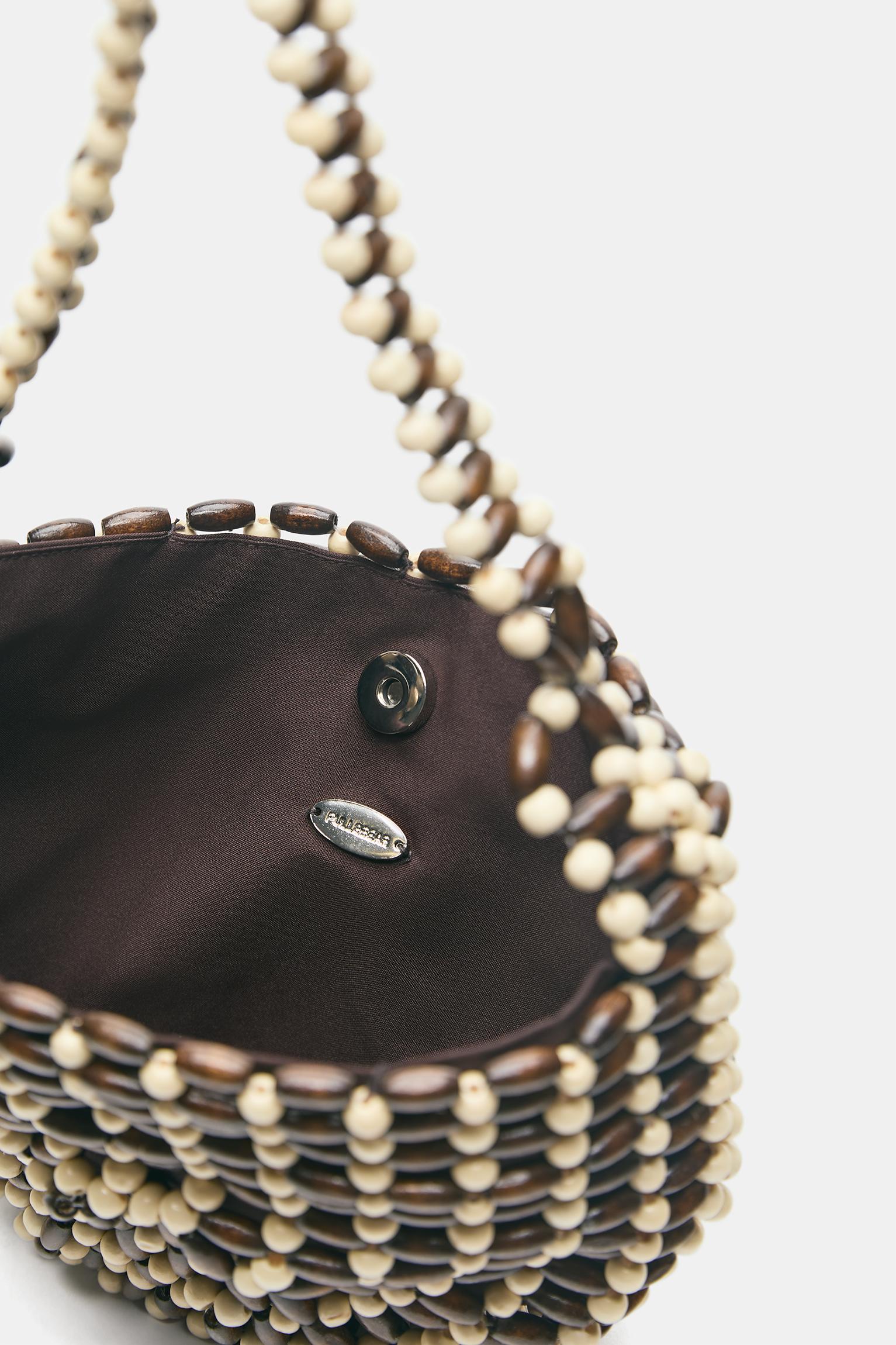 Embellished shoulder bag — Brown