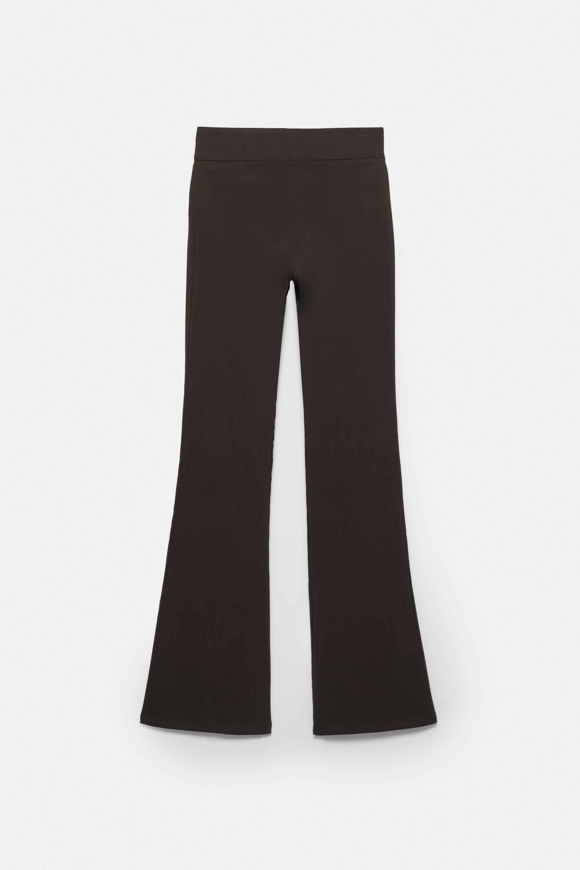 Mid-waist bootcut trousers — Brown