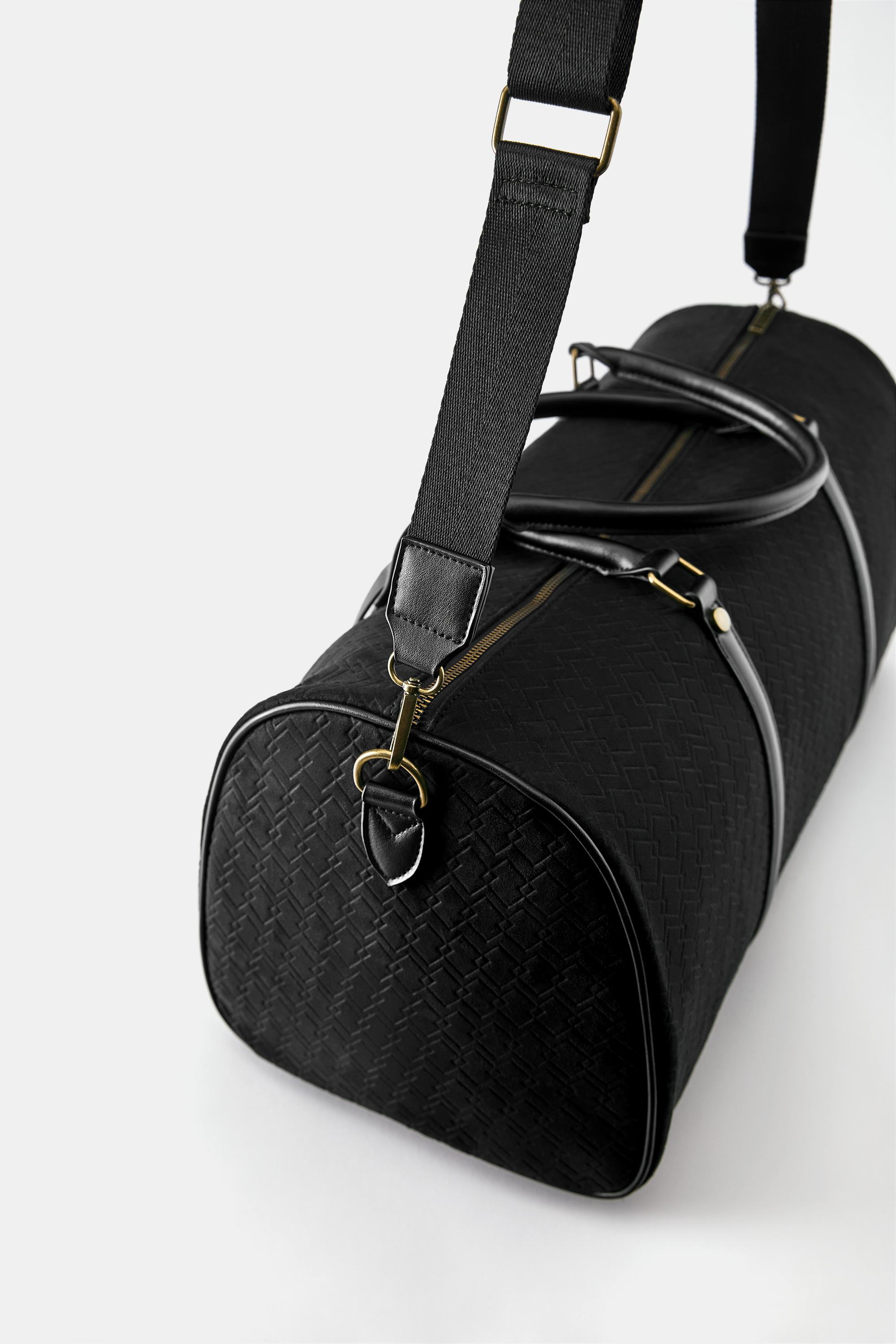 Embellished embossed bowling bag — Black