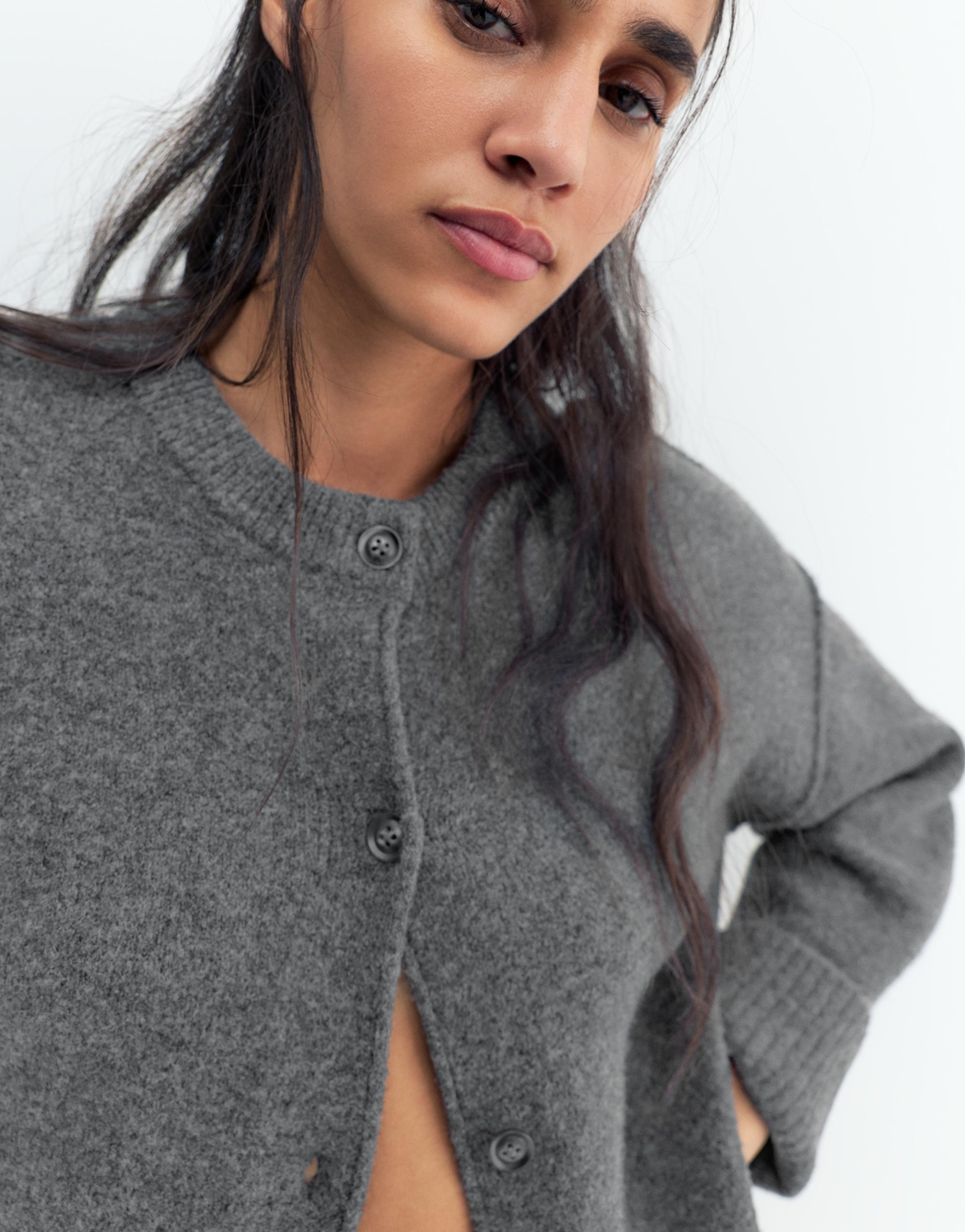 Soft knit cardigan — Anthracite grey