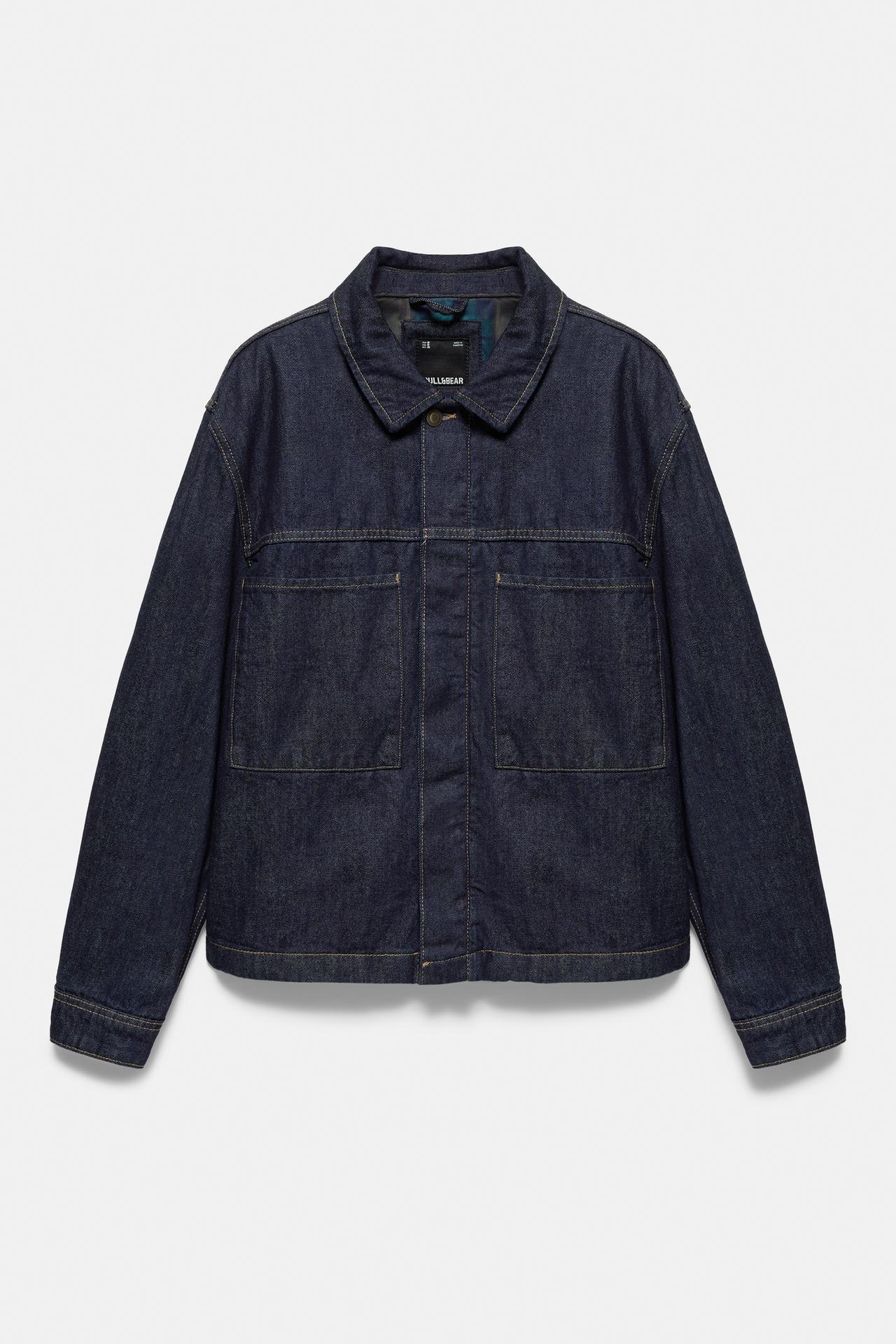 Denim jacket with pockets — Navy
