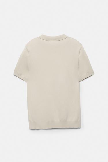Short sleeve knit polo shirt — Sand 6