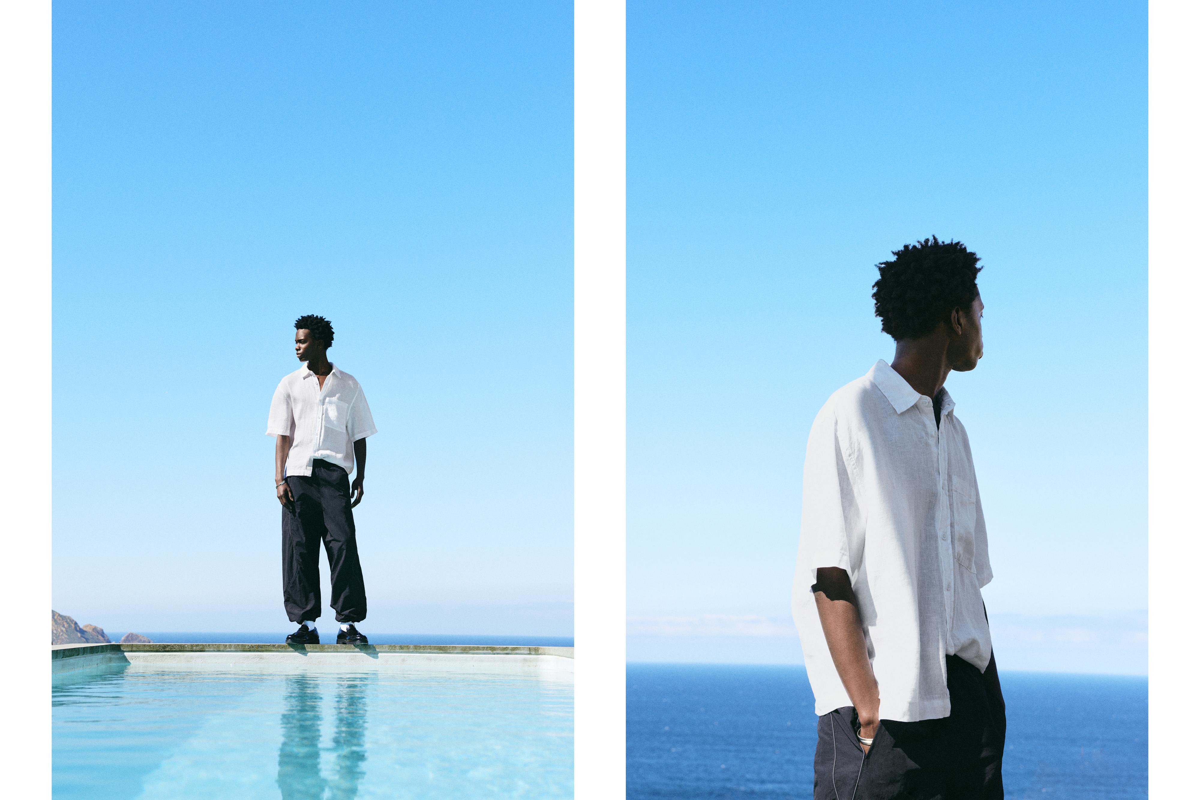 100% linen short sleeve shirt — Off white