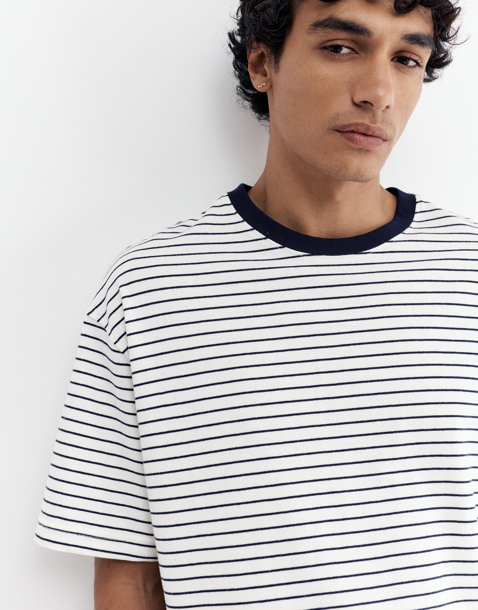 Premium short sleeve T-shirt — Blue/White