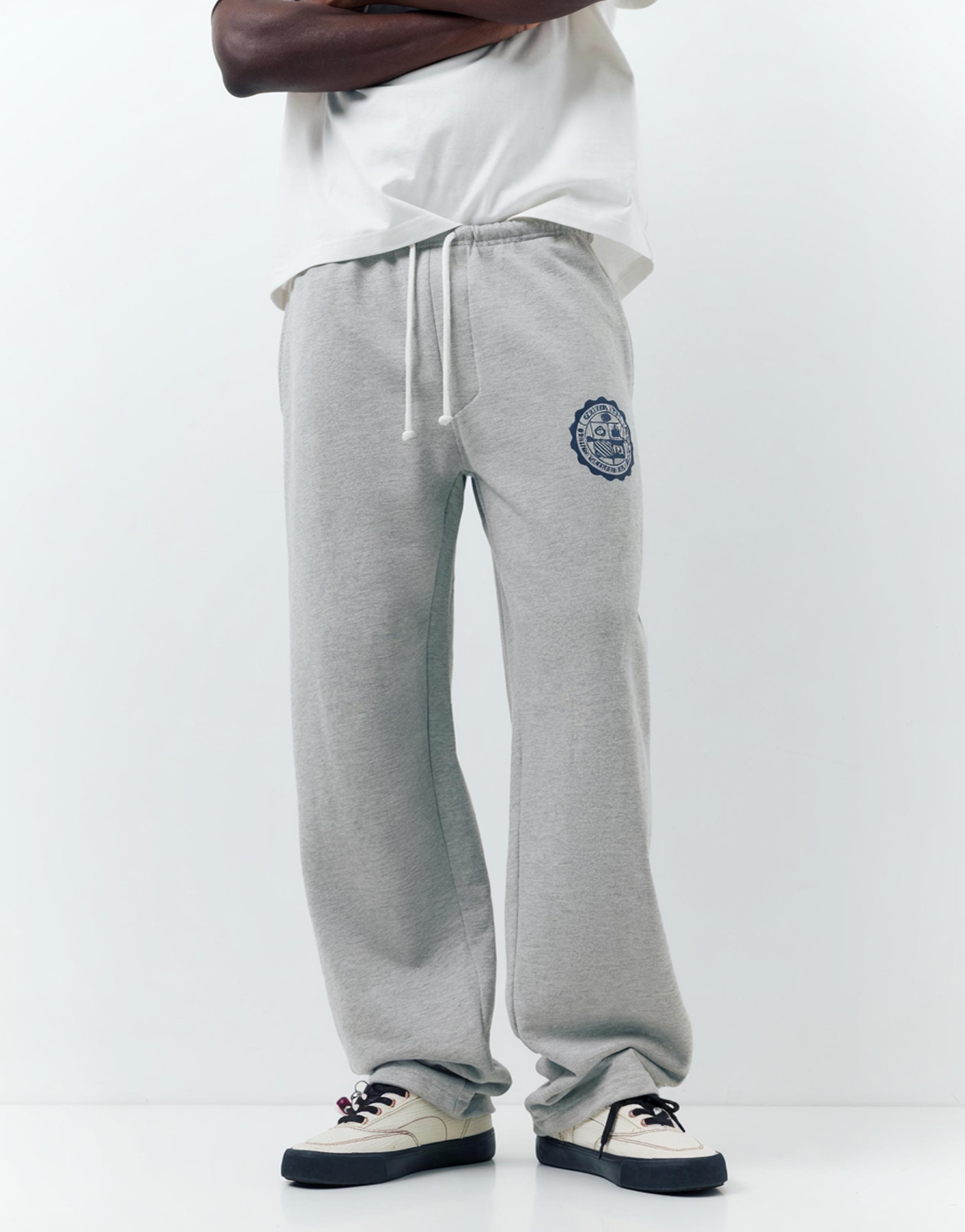 Varsity jogger trousers — Grey marl