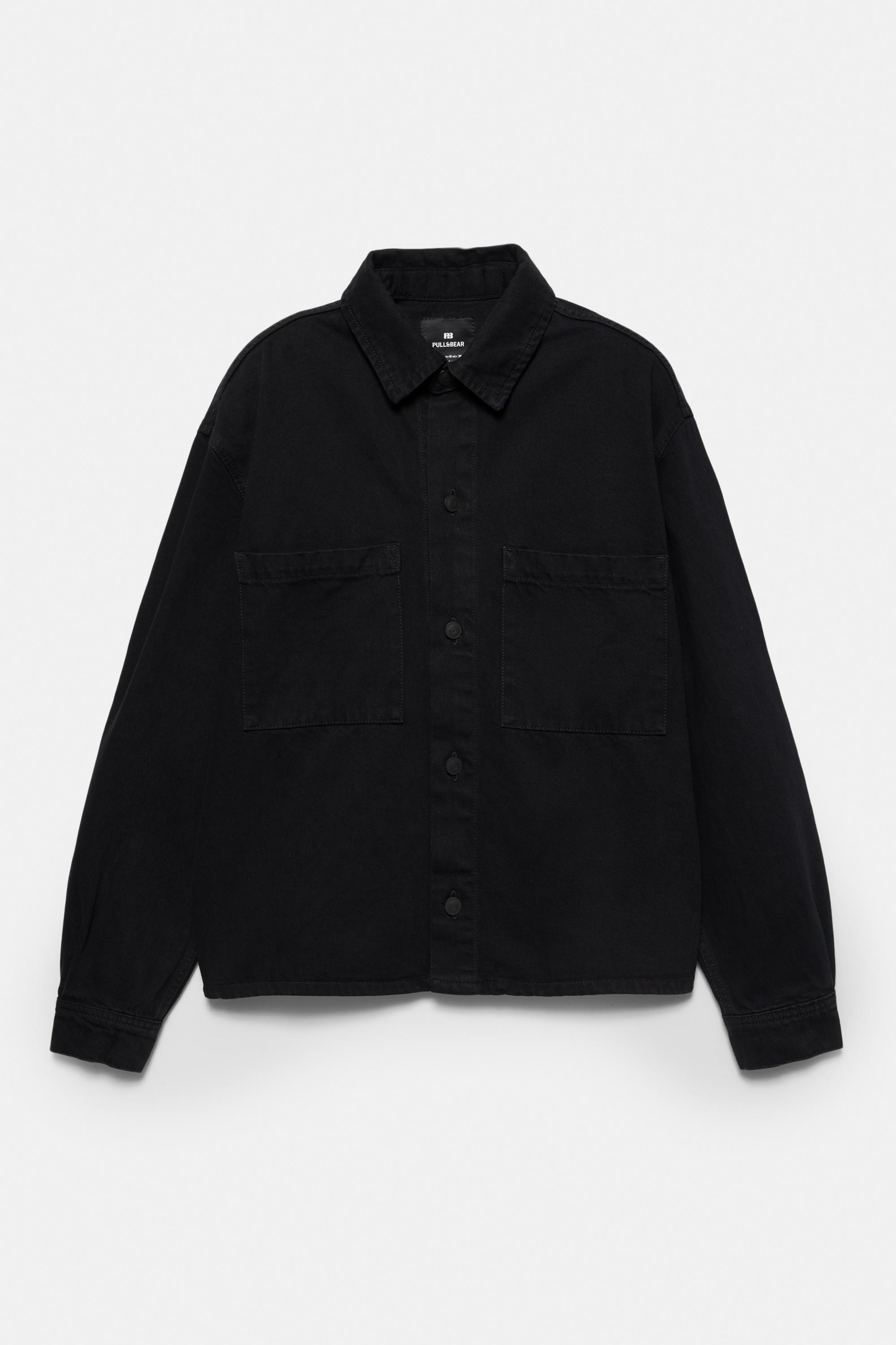 Uzun kollu denim ceket - Görsel 5