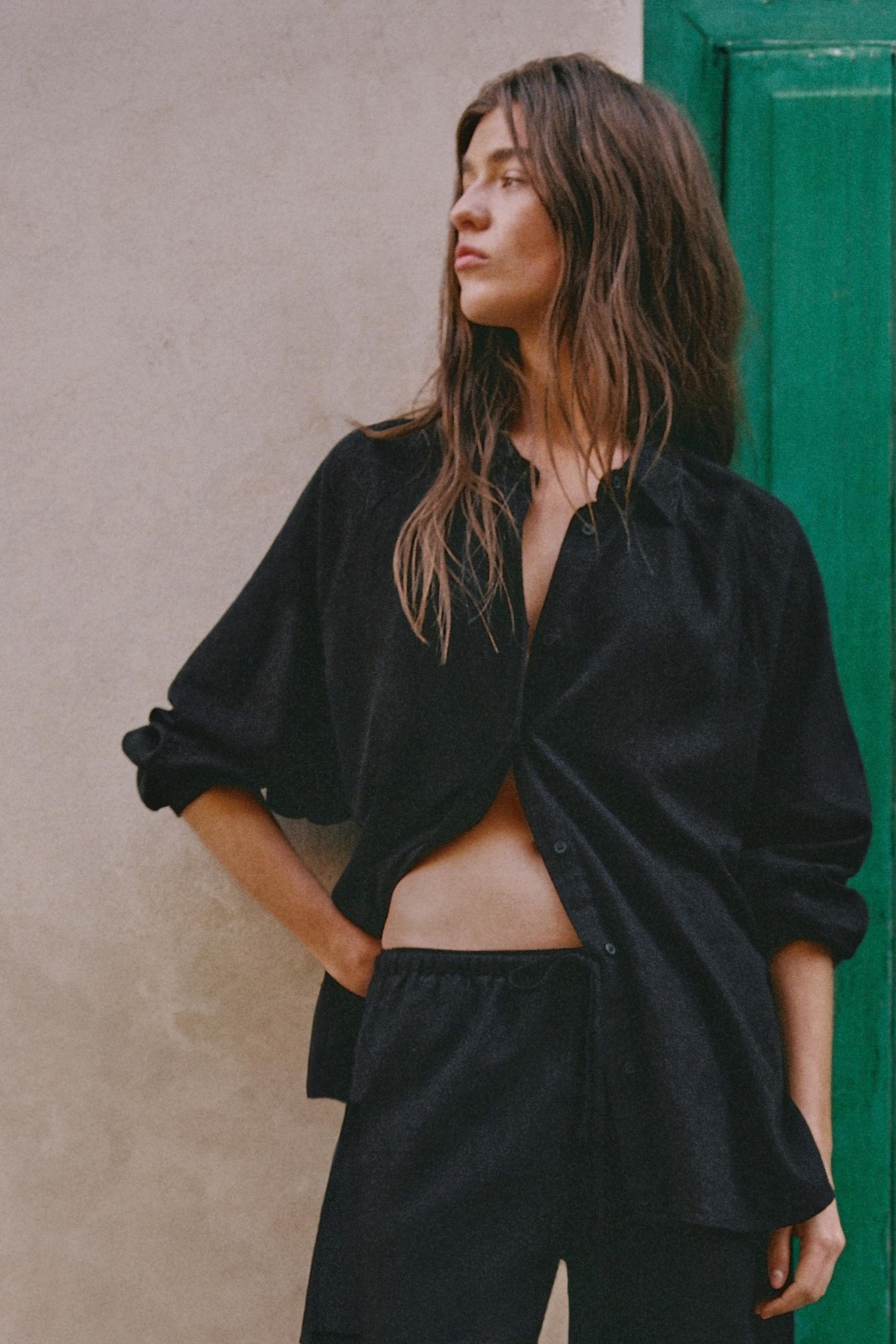 Ketenli rustik gömlek - Görsel 6