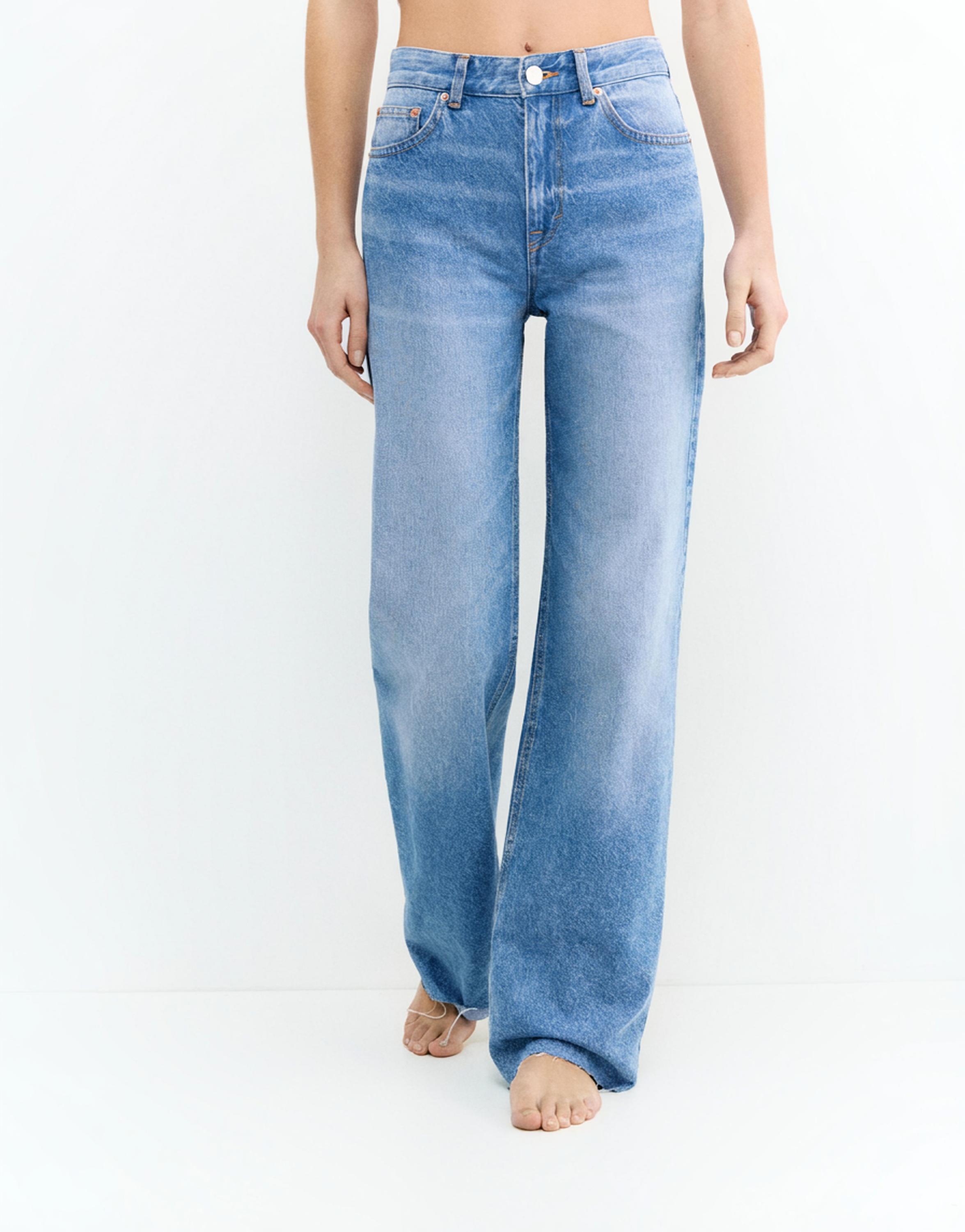 Yüksek bel geniş paça jean - Görsel 80