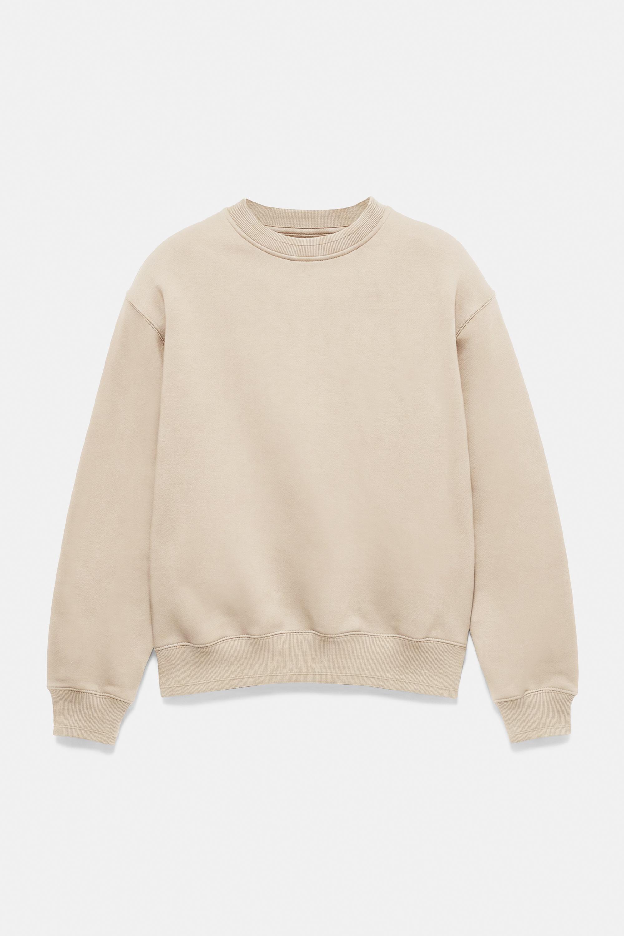 Relaxed fit round neck sweatshirt — Sand