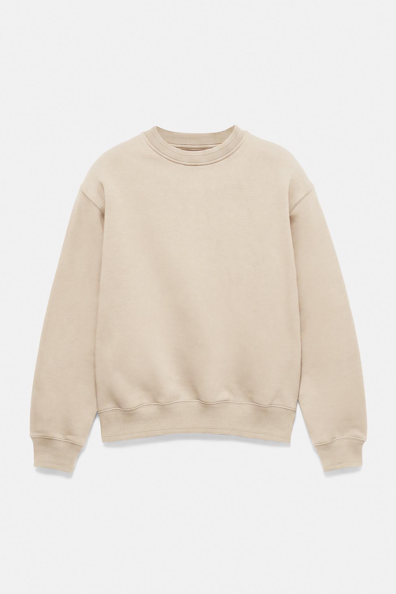 Relaxed fit round neck sweatshirt — Sand