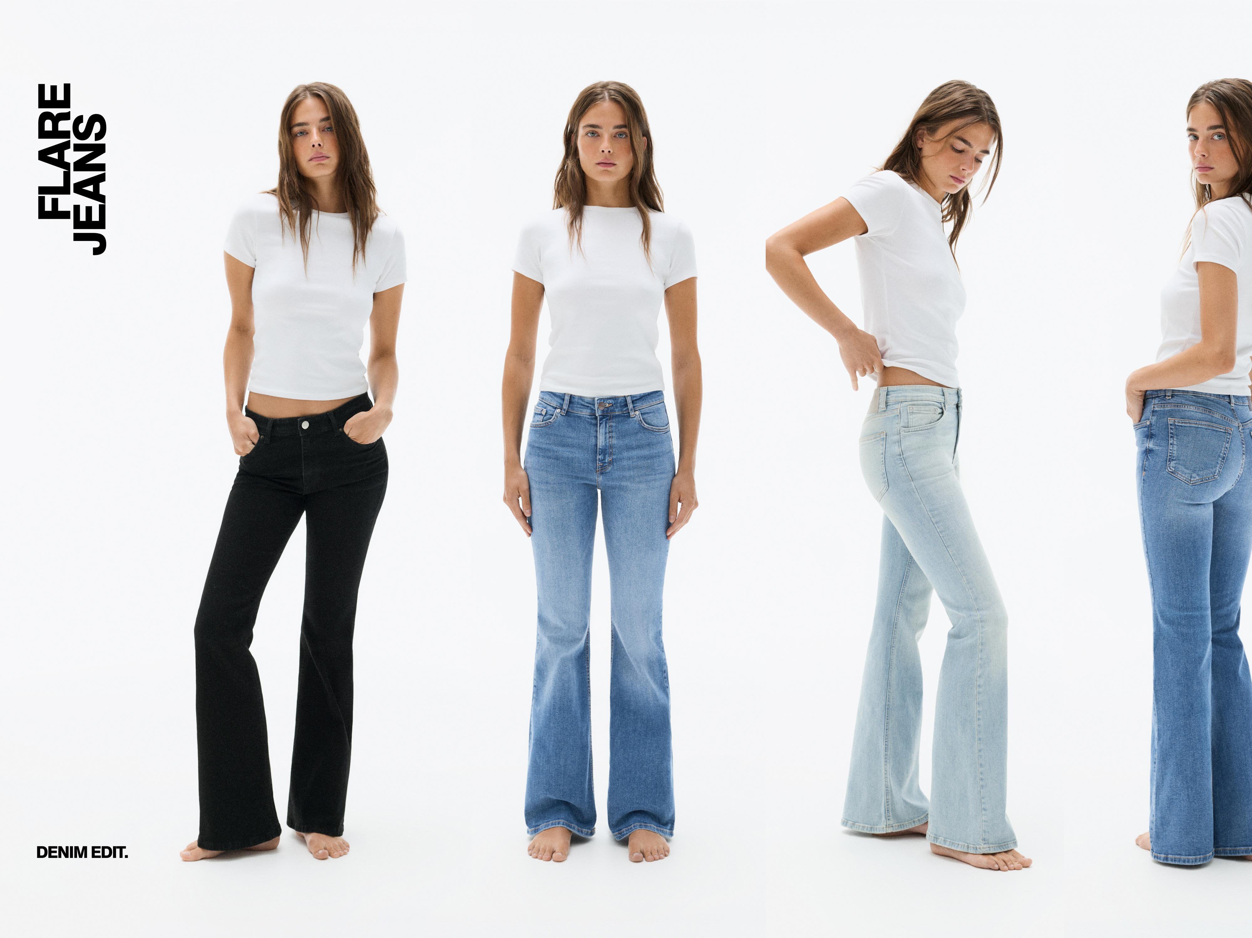 Skinny flared jeans — Sky blue