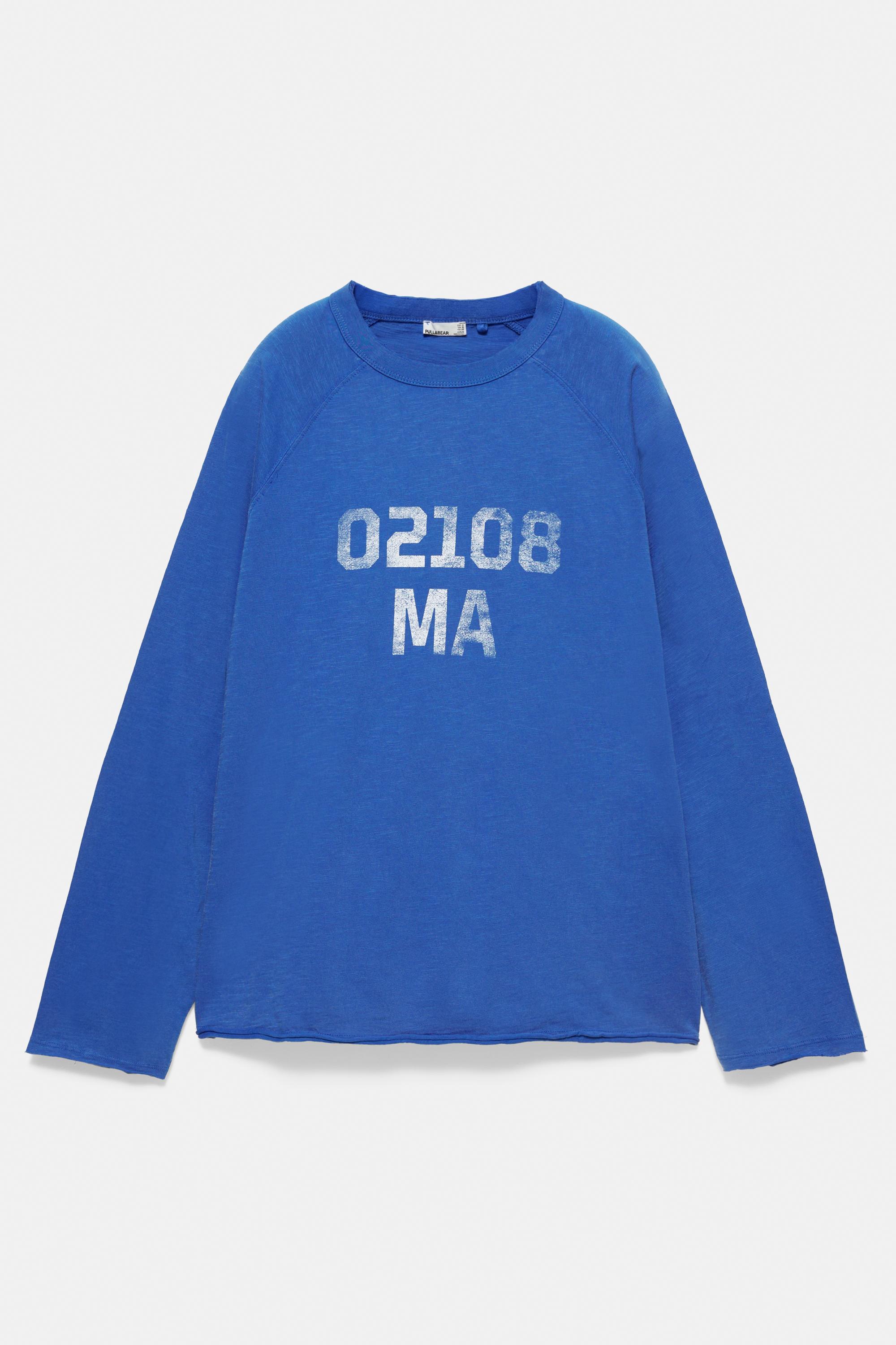 Long sleeve graphic T-shirt — Deep blue