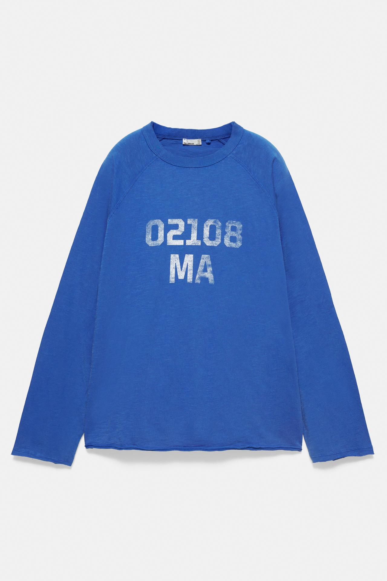 Long sleeve graphic T-shirt — Deep blue
