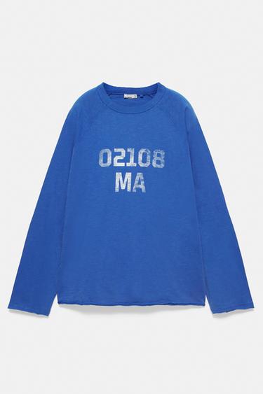 Long sleeve graphic T-shirt — Deep blue 4