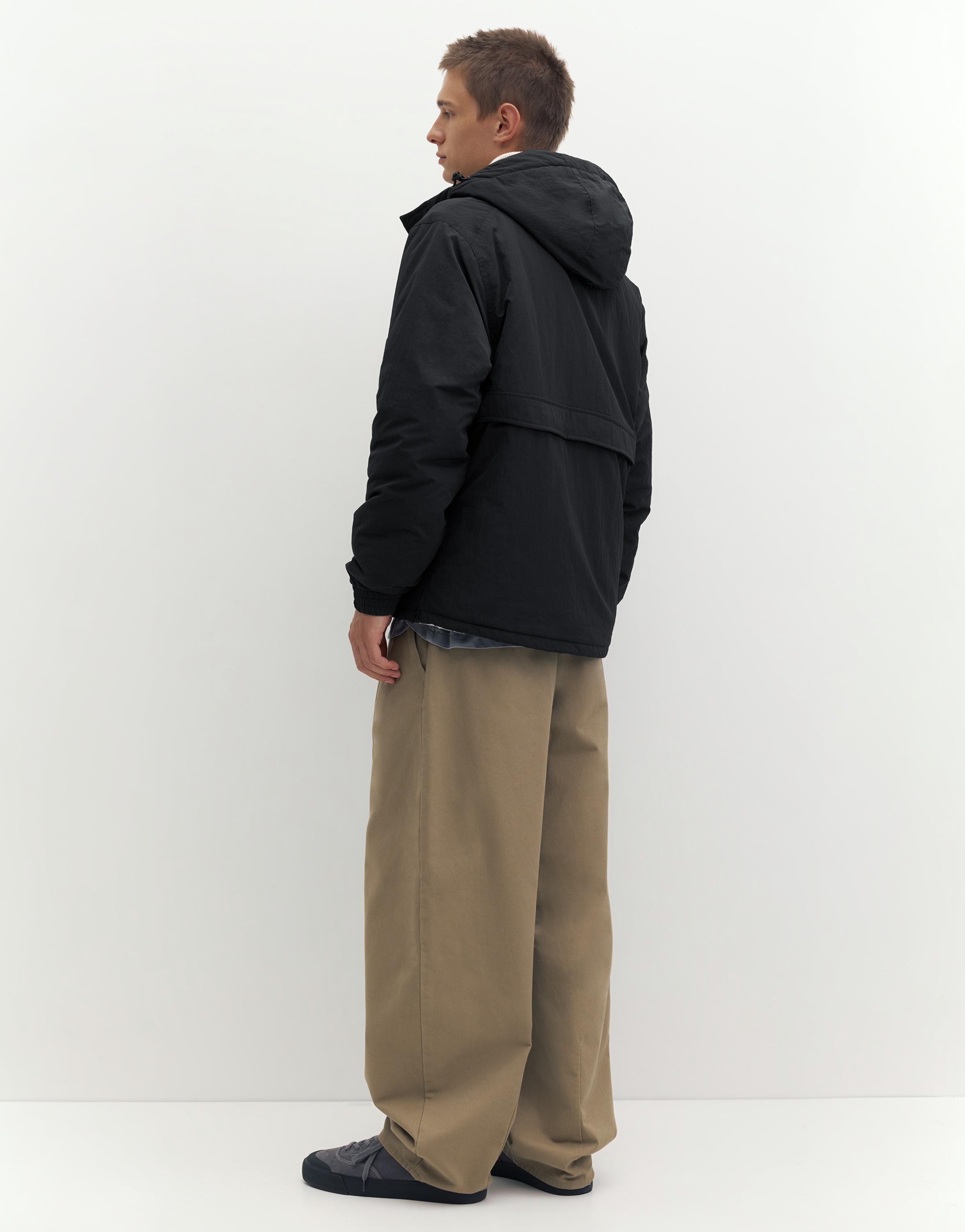 Hooded anorak jacket — Black