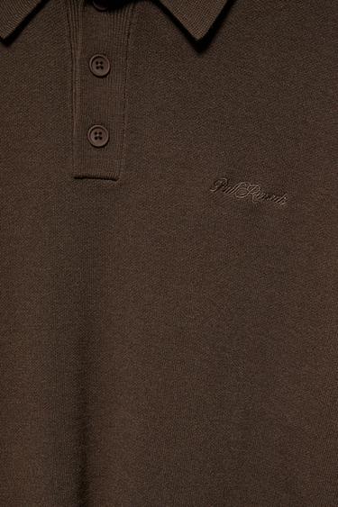 Long sleeve knit polo shirt — Brown 7