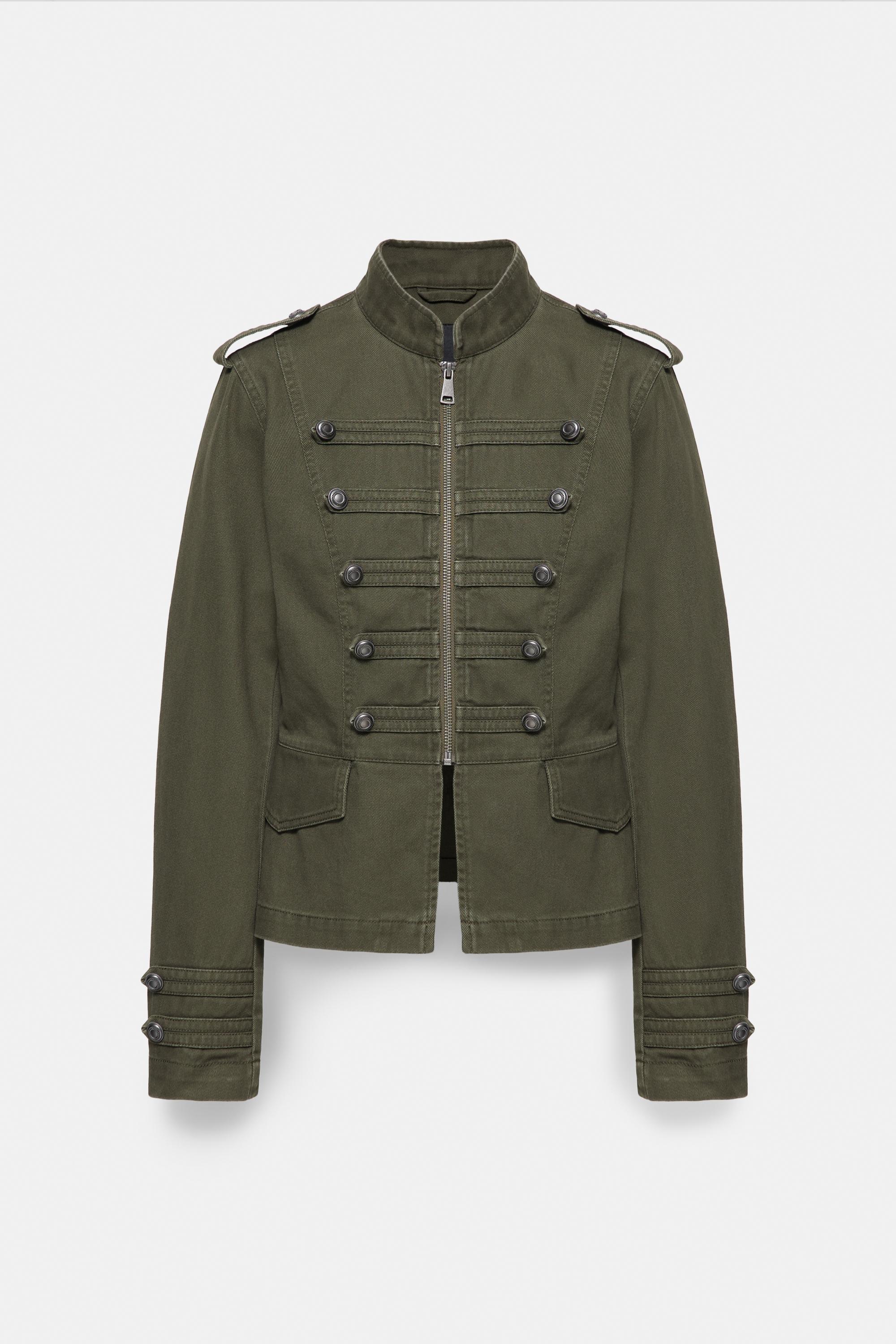 Fitted toggle button jacket — Dark khaki