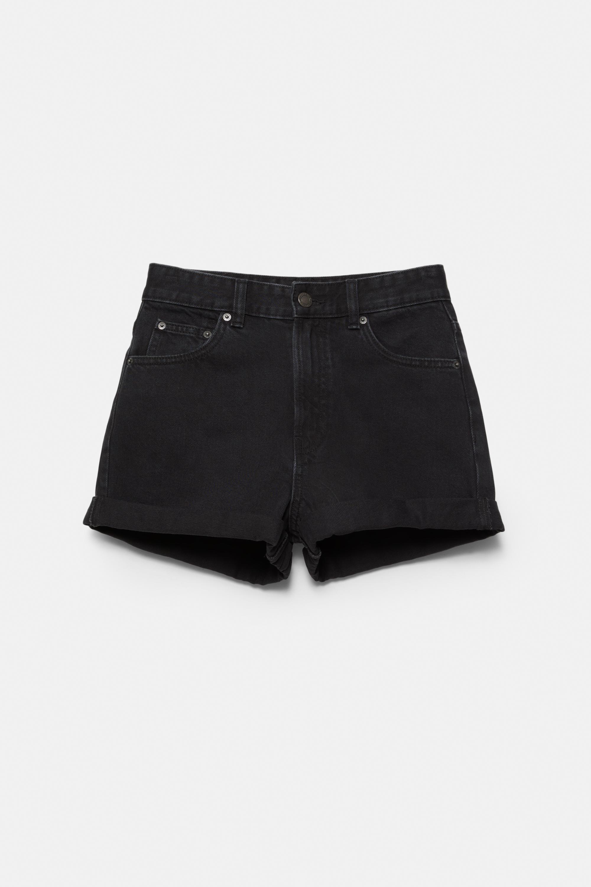 Mom fit paçası kıvrık denim şort - Görsel 78