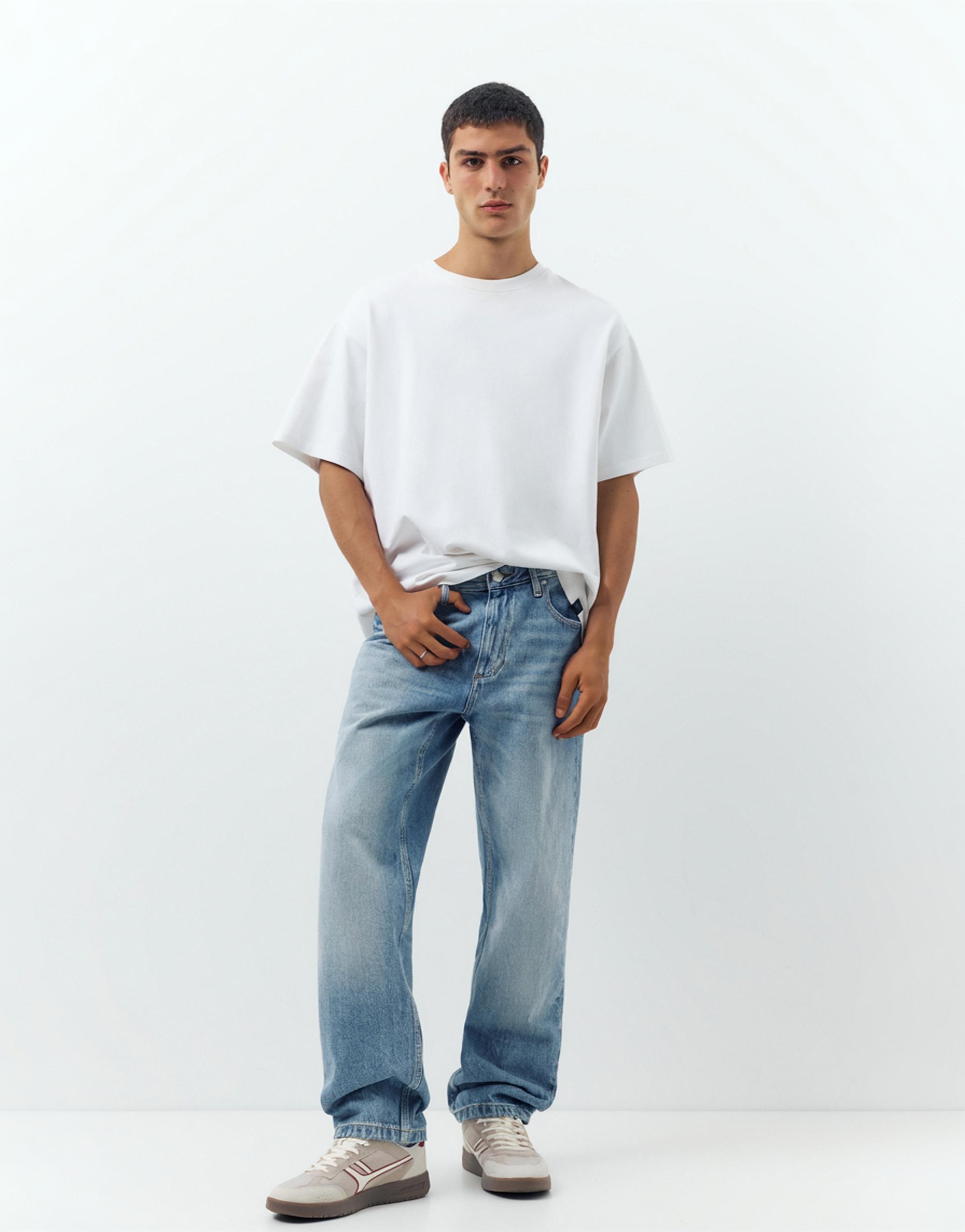 Straight-leg jeans — Medium blue