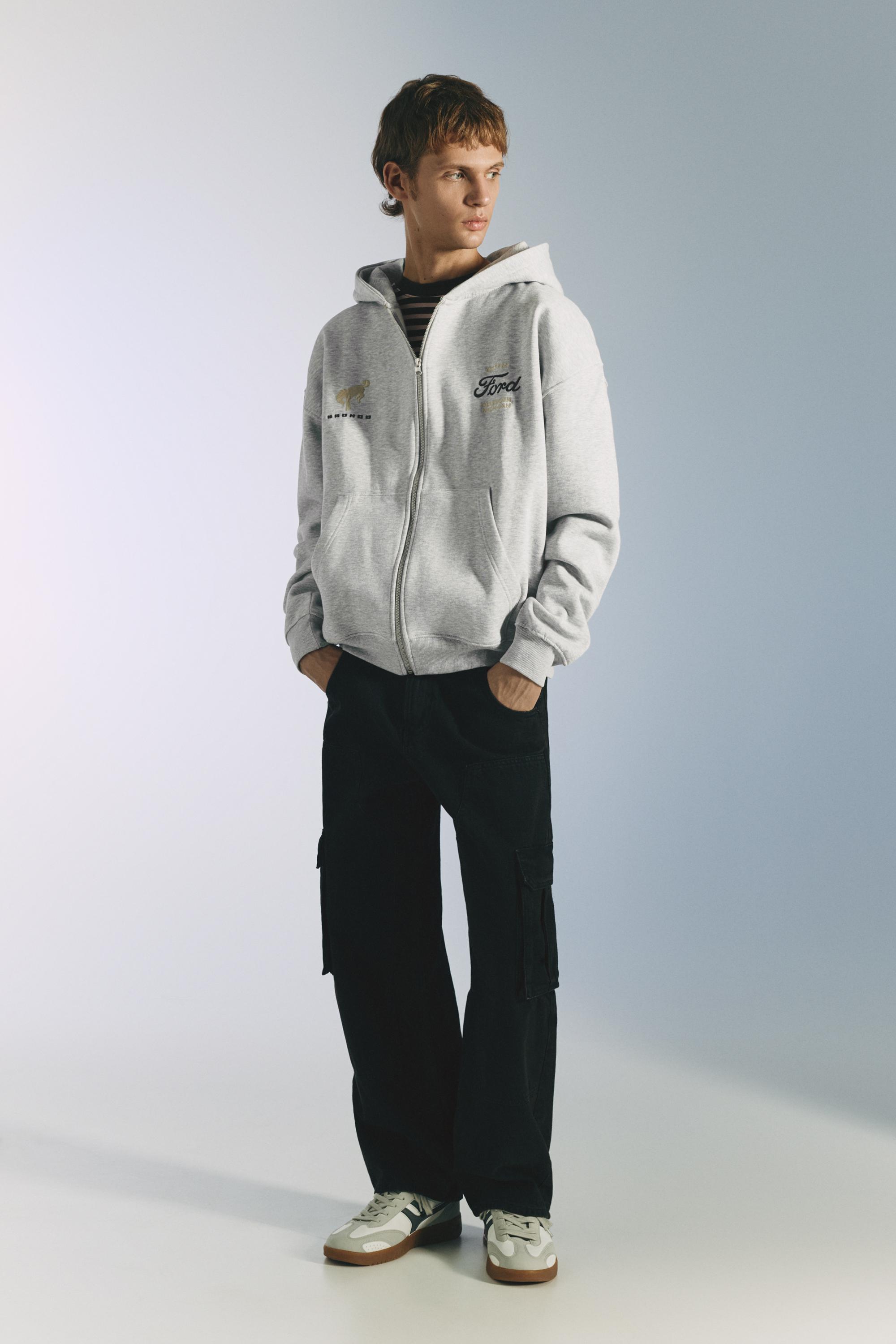 Fermuarlı kapüşonlu Ford sweatshirt - Görsel 3