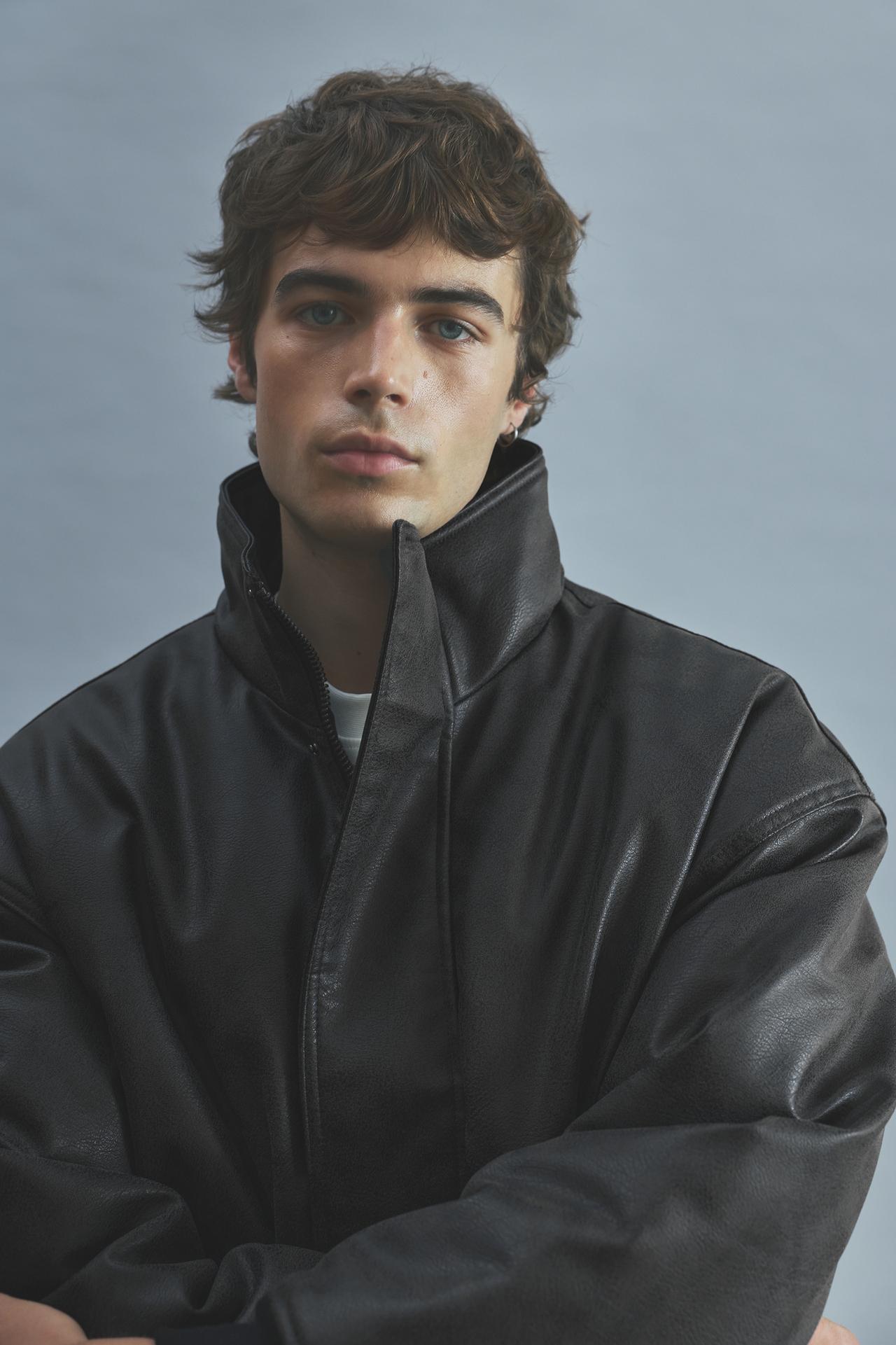 Leather effect jacket — Black