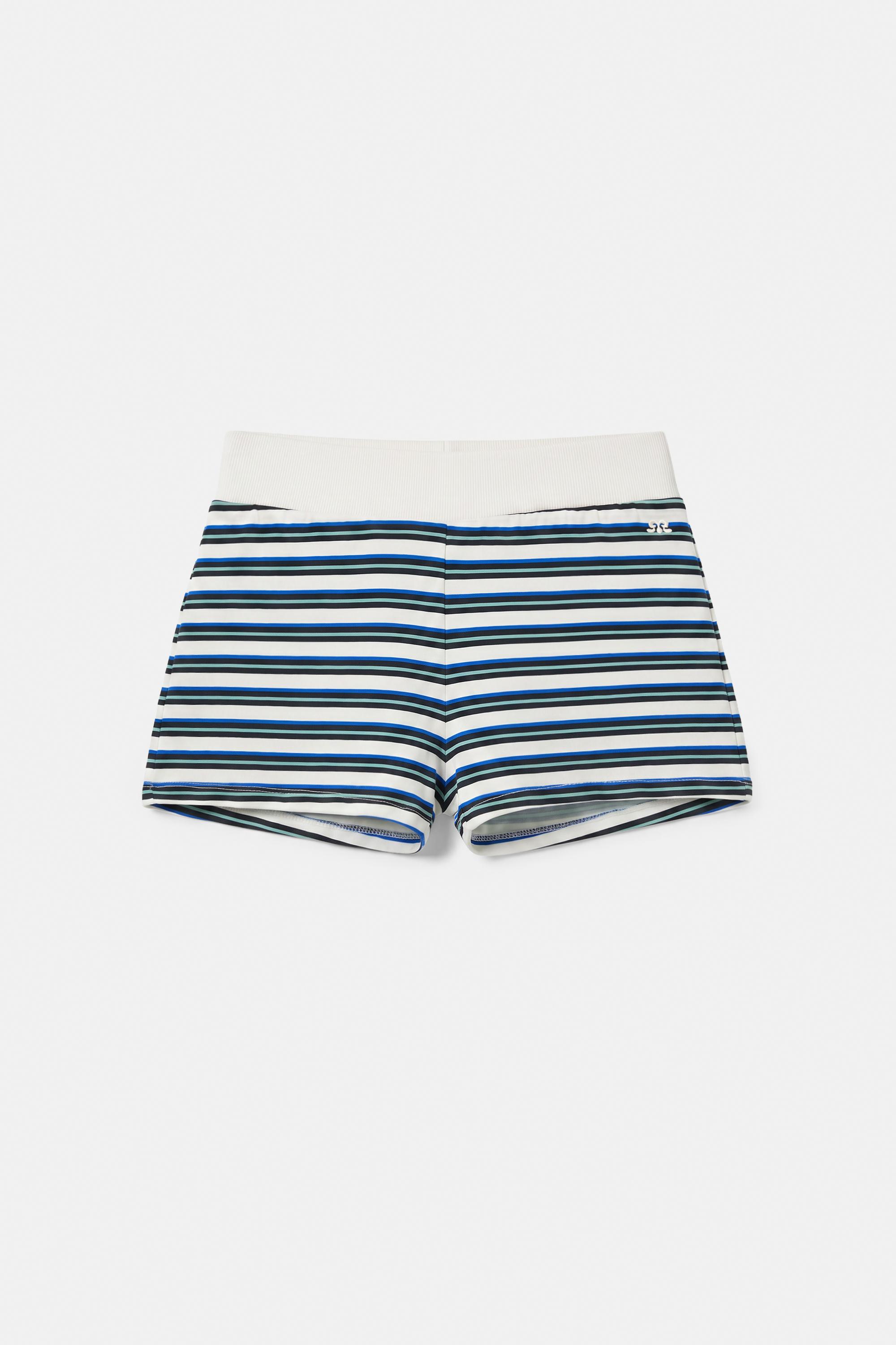 Striped shorts — Ecru
