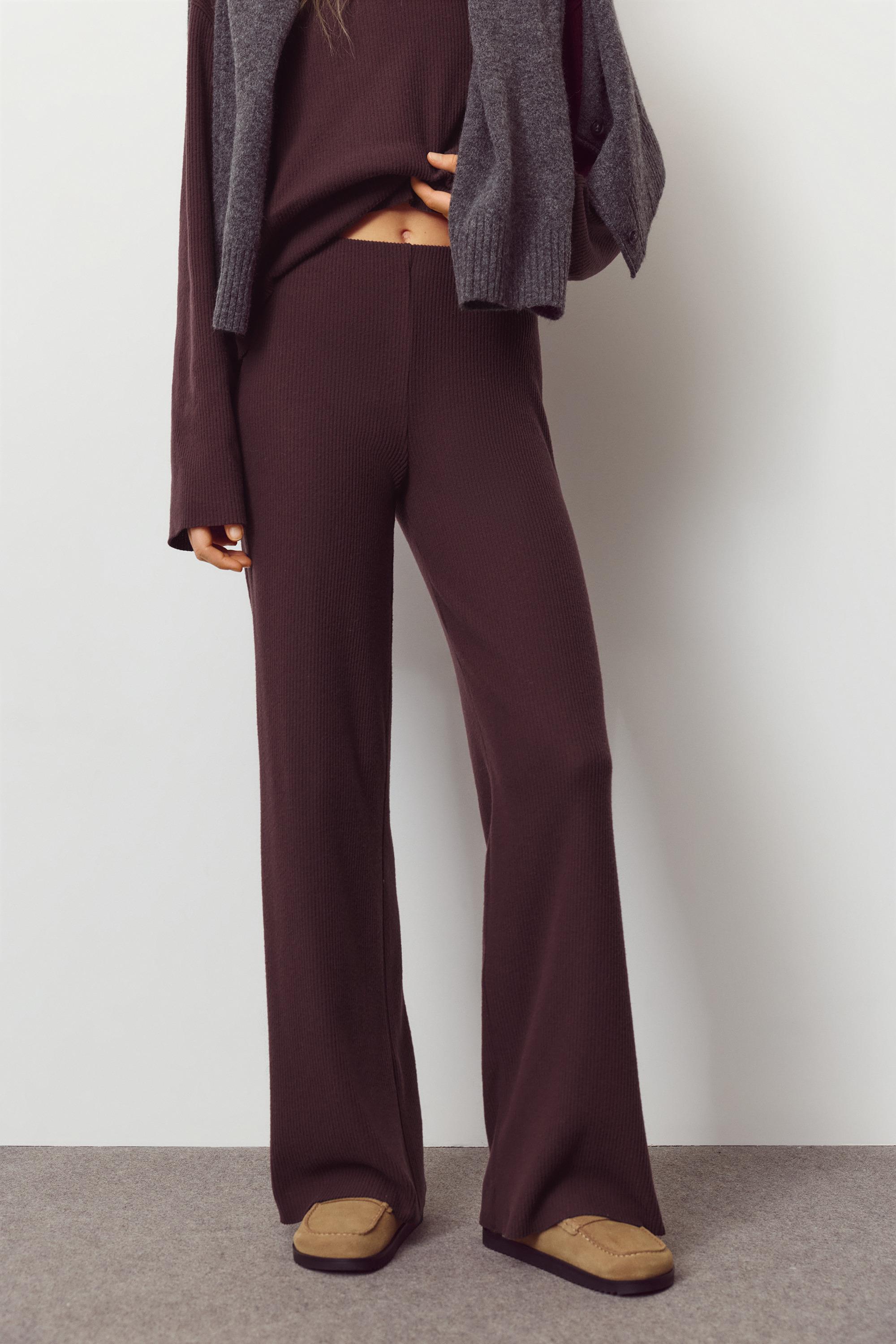 Soft touch straight fit trousers — Burgundy