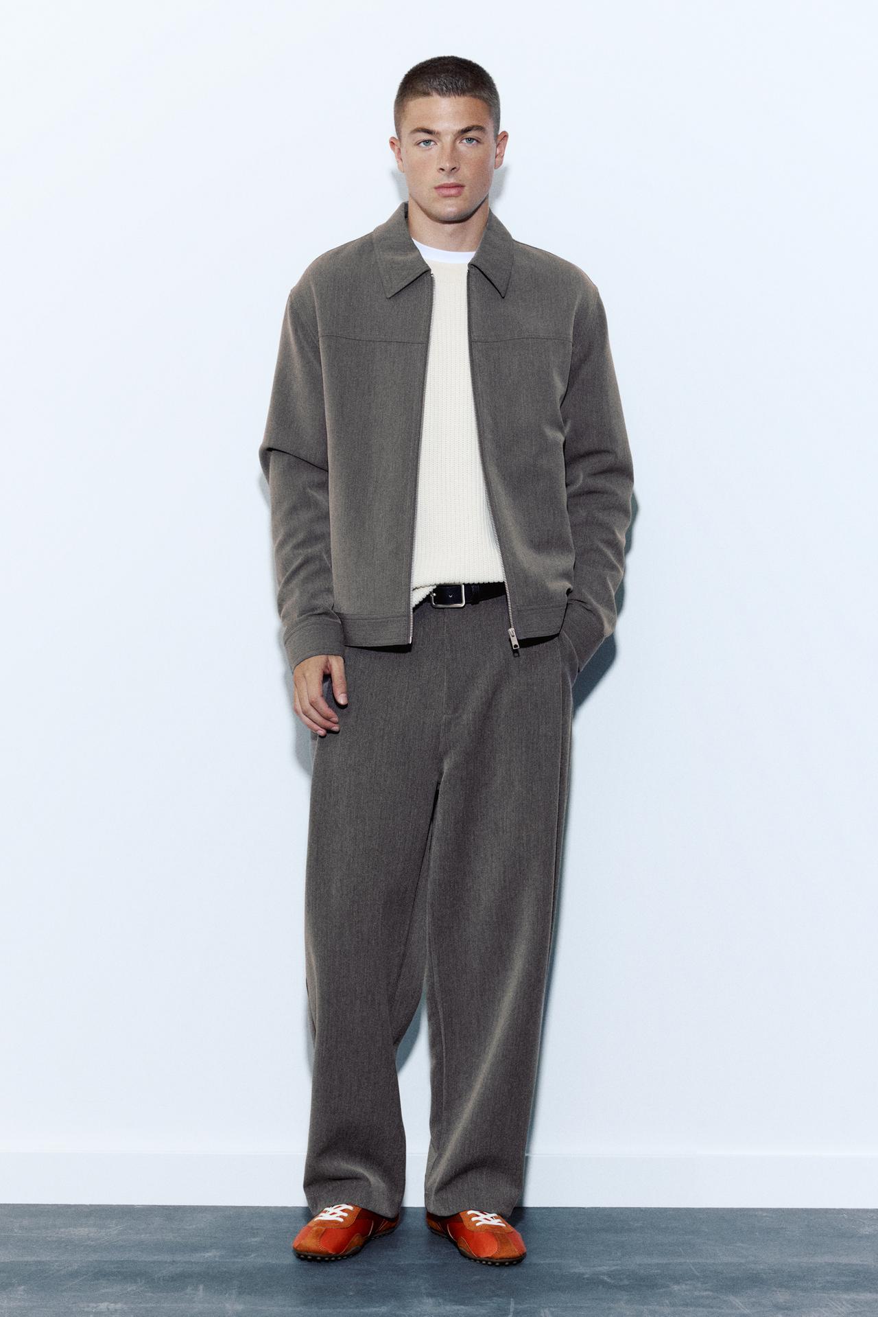 Tailored fit jacket with zip — Anthracite grey