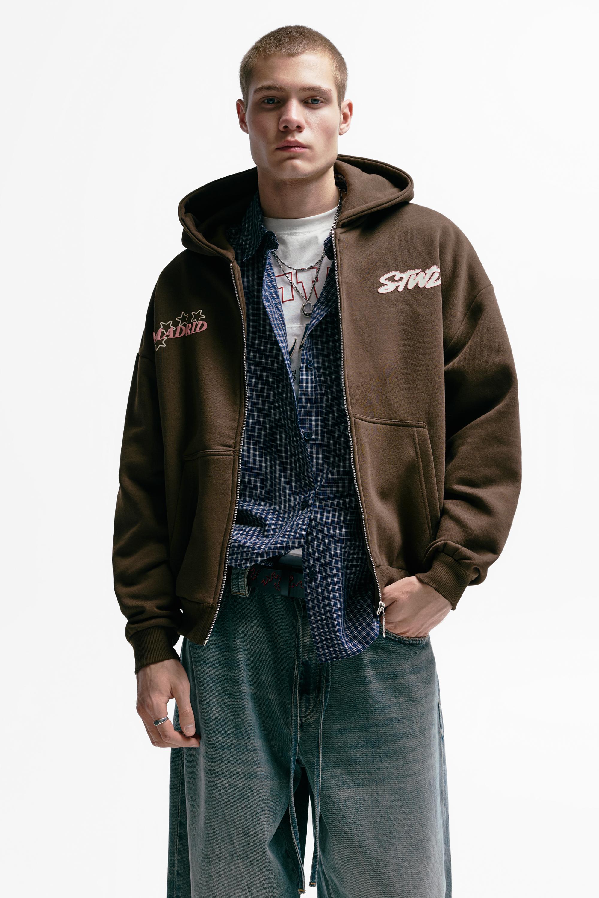 STWD Madrid fermuarlı kapüşonlu sweatshirt - Görsel 14