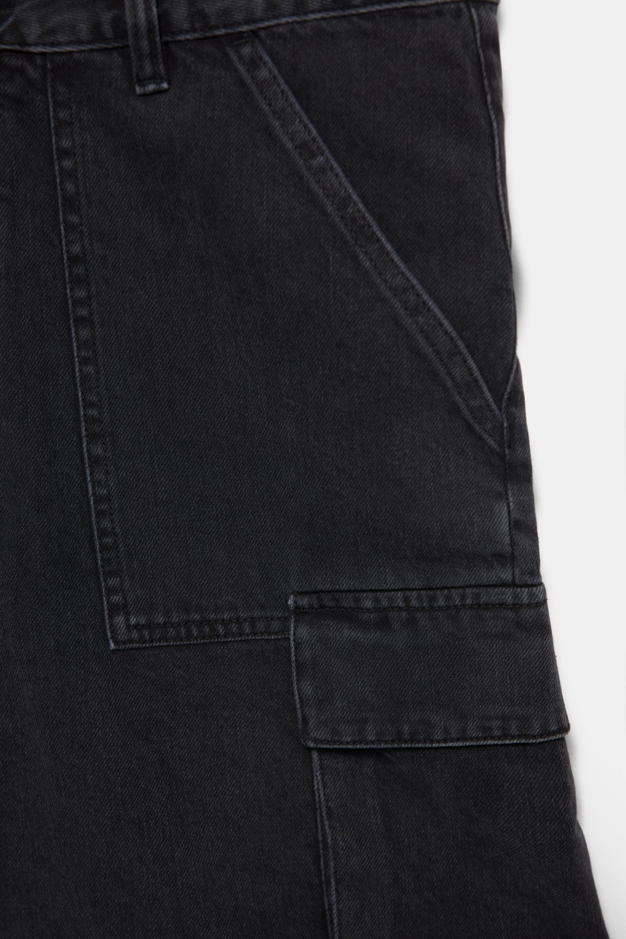 Baggy cargo Bermuda shorts — Faded black