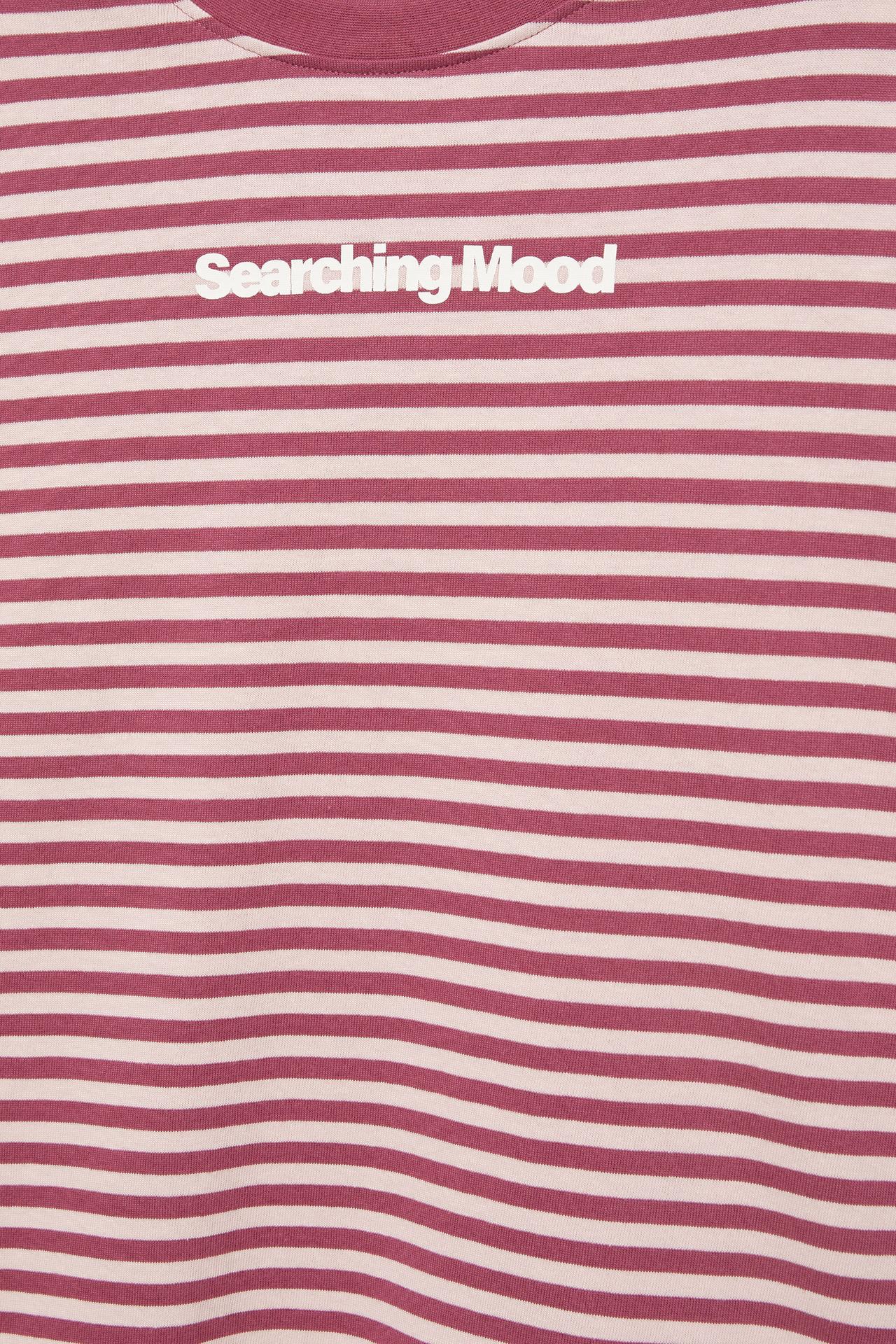 STWD striped text T-shirt — Burgundy