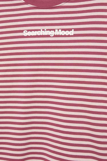 STWD striped text T-shirt — Burgundy 6