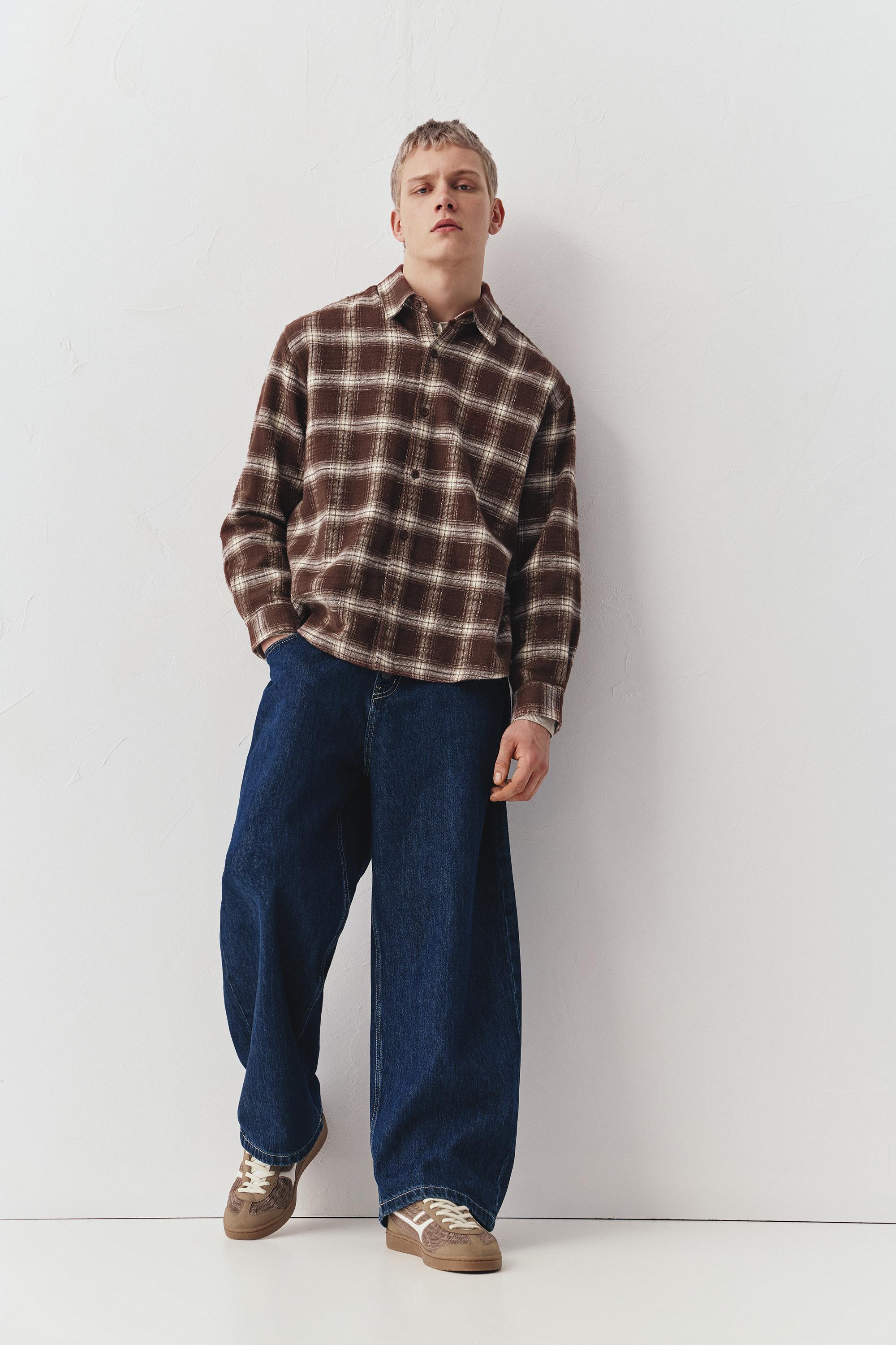 Long sleeve checked T-shirt - pull&bear