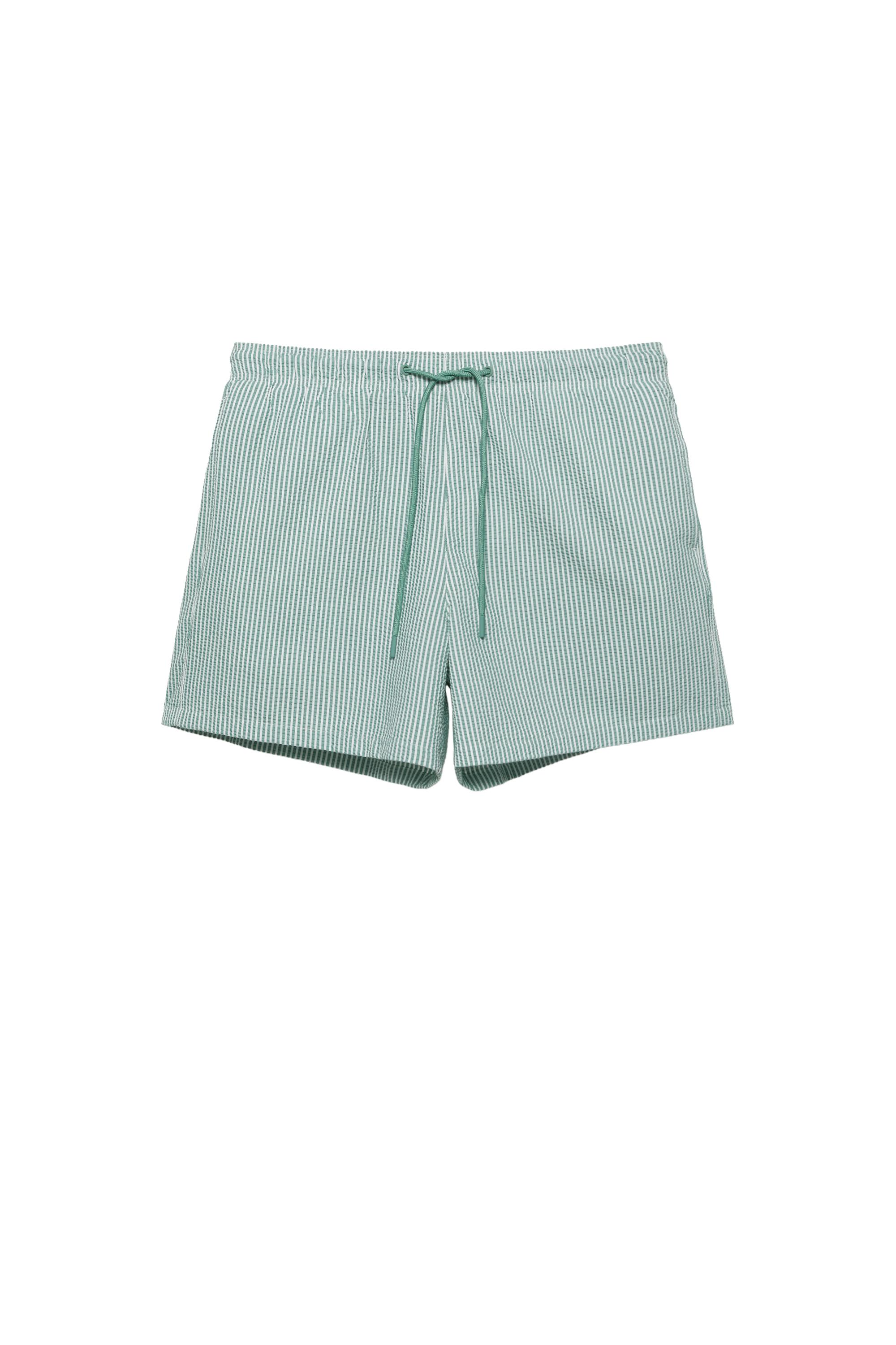 Gofre kumaş çizgili mayo - Görsel 9