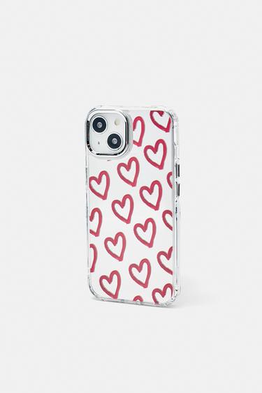 Heart print mirrored iPhone case — Red 3
