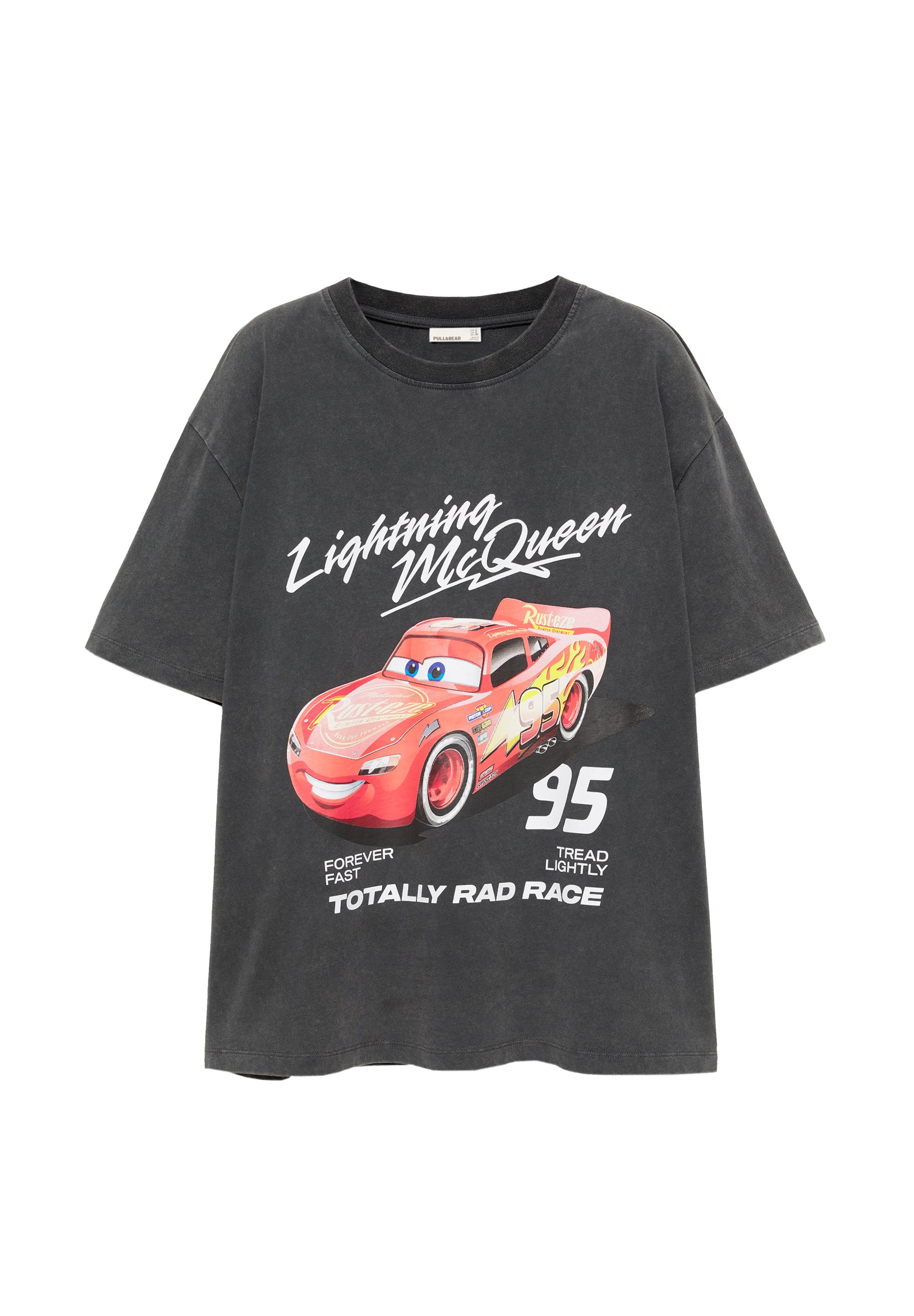 Lightning McQueen oversize T-shirt — Faded black