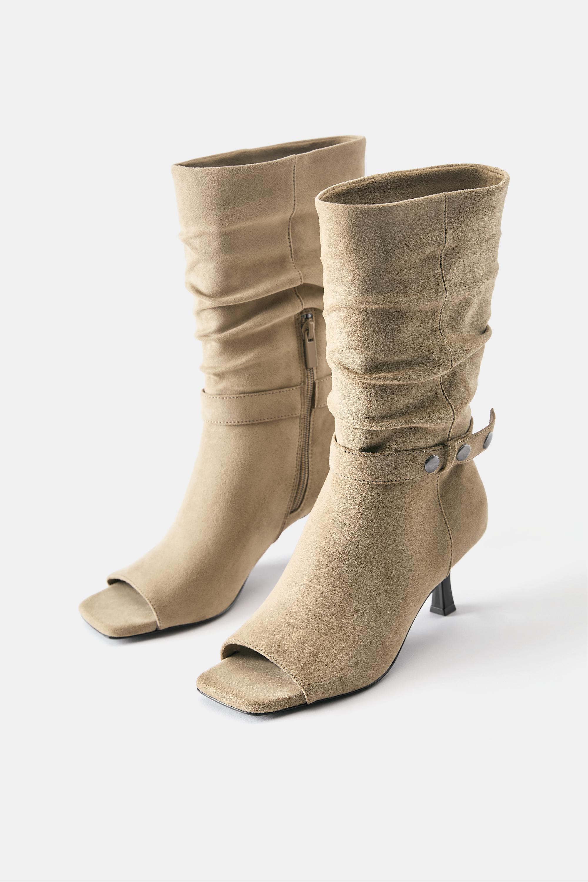 high-heel ankle boots — Brown